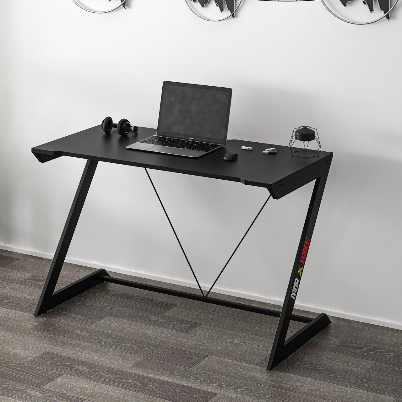 Zoned Metal Ayaklı Gaming Oyuncu Masası - Siyah
