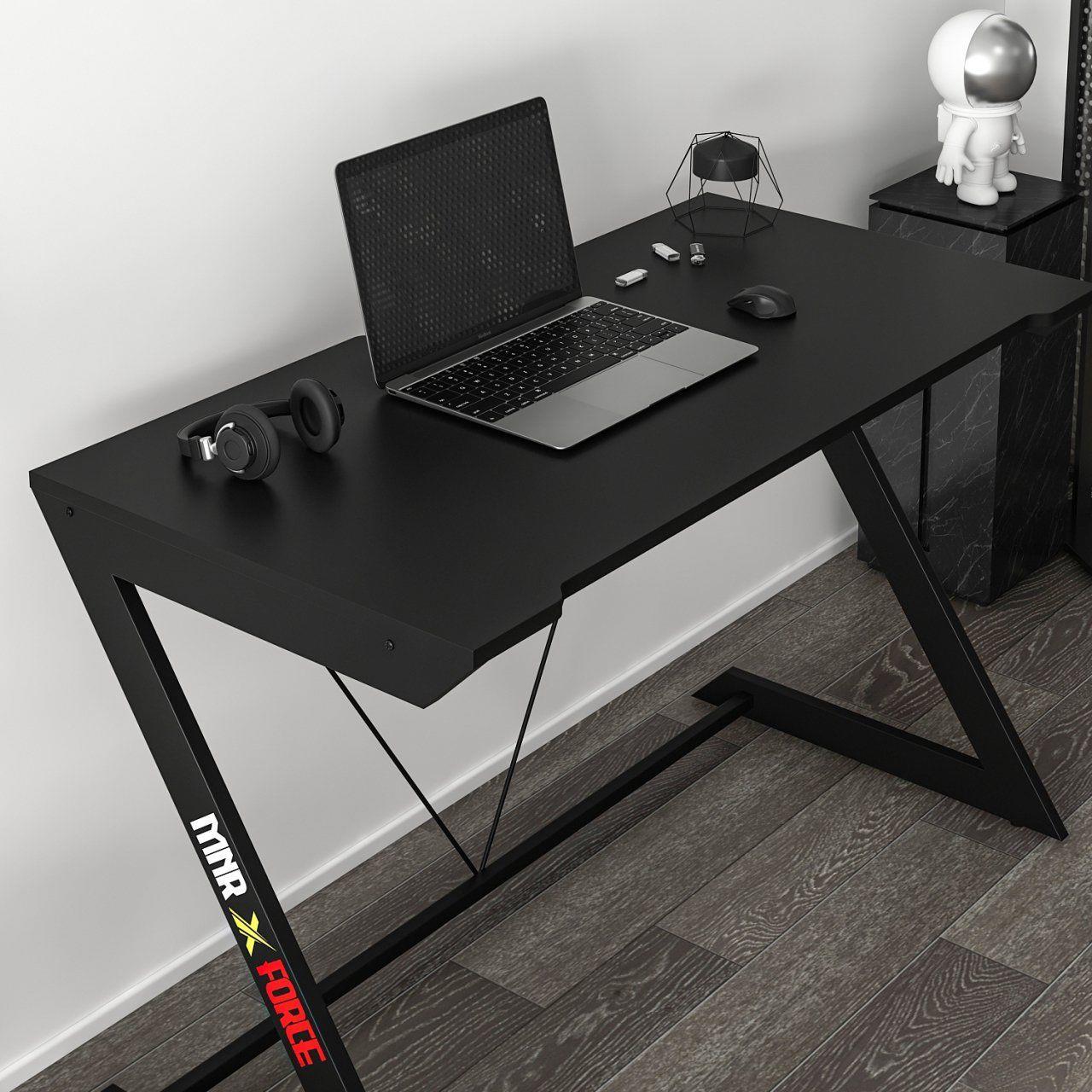 Zoned Metal Ayaklı Gaming Oyuncu Masası - Siyah