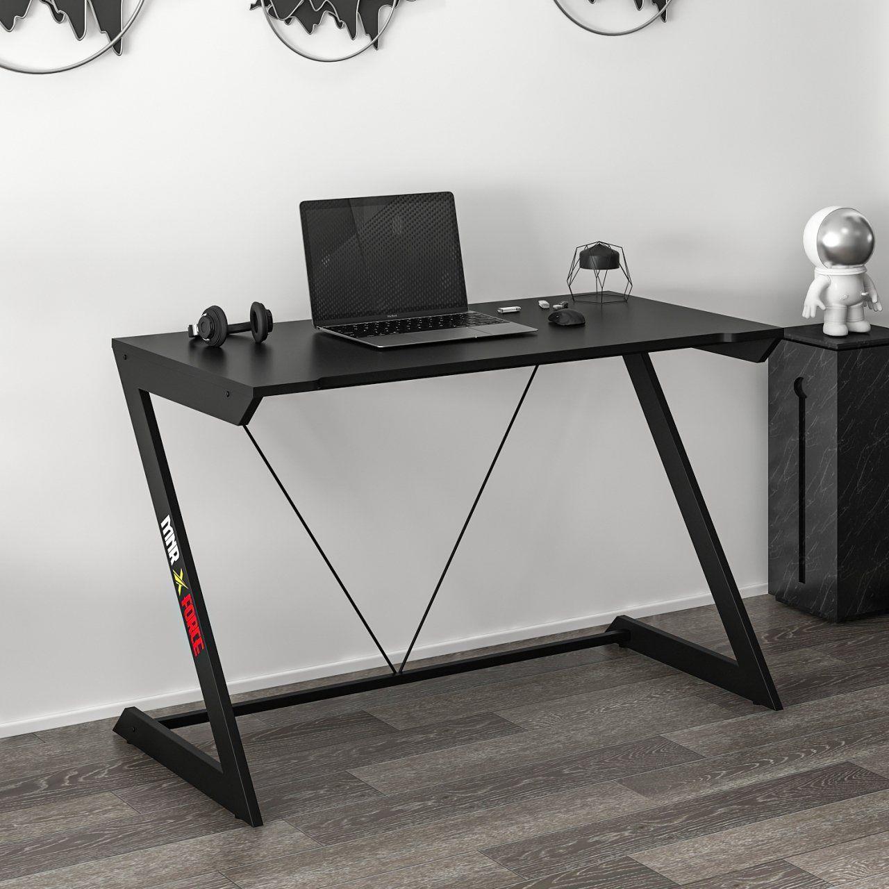 Zoned Metal Ayaklı Gaming Oyuncu Masası - Siyah