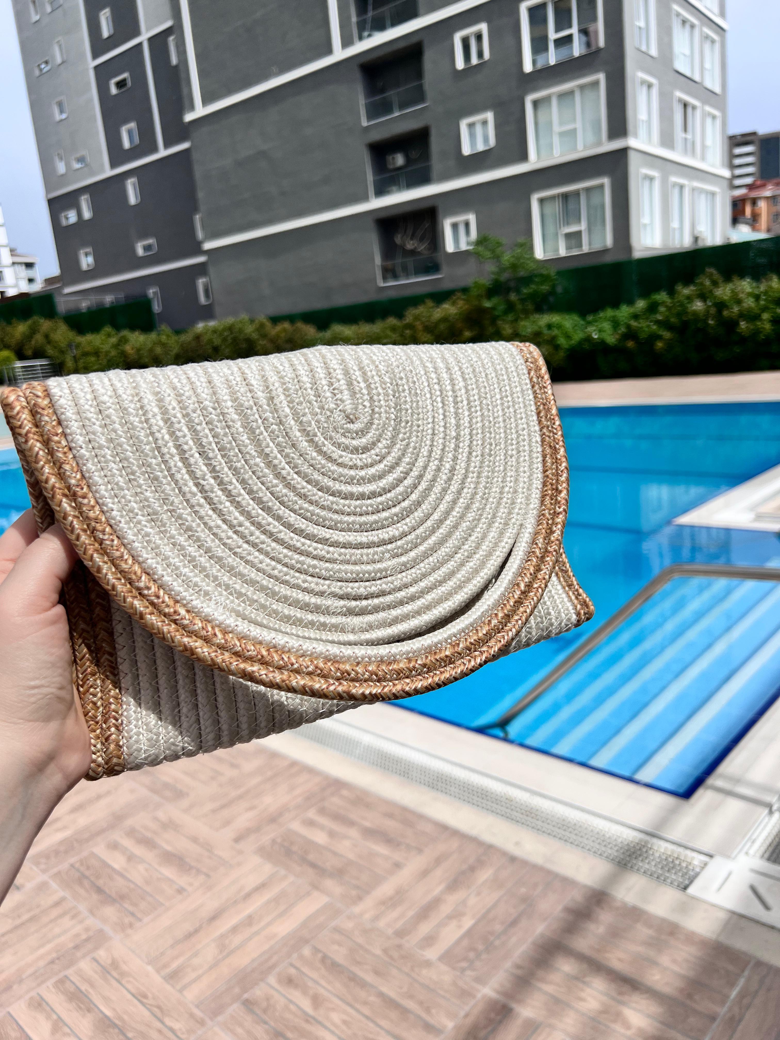 Hasır Çanta - Krem