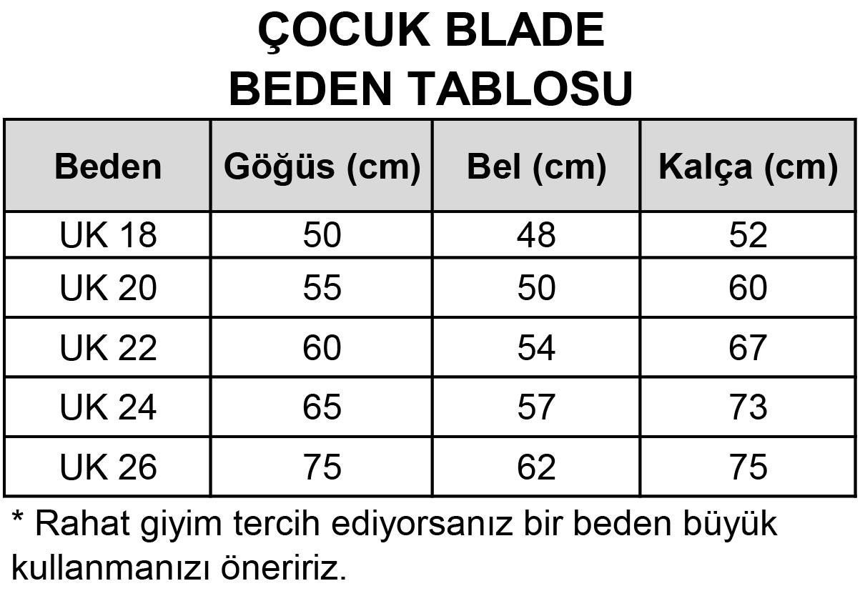 Çocuk BladeBack Solid Siyah