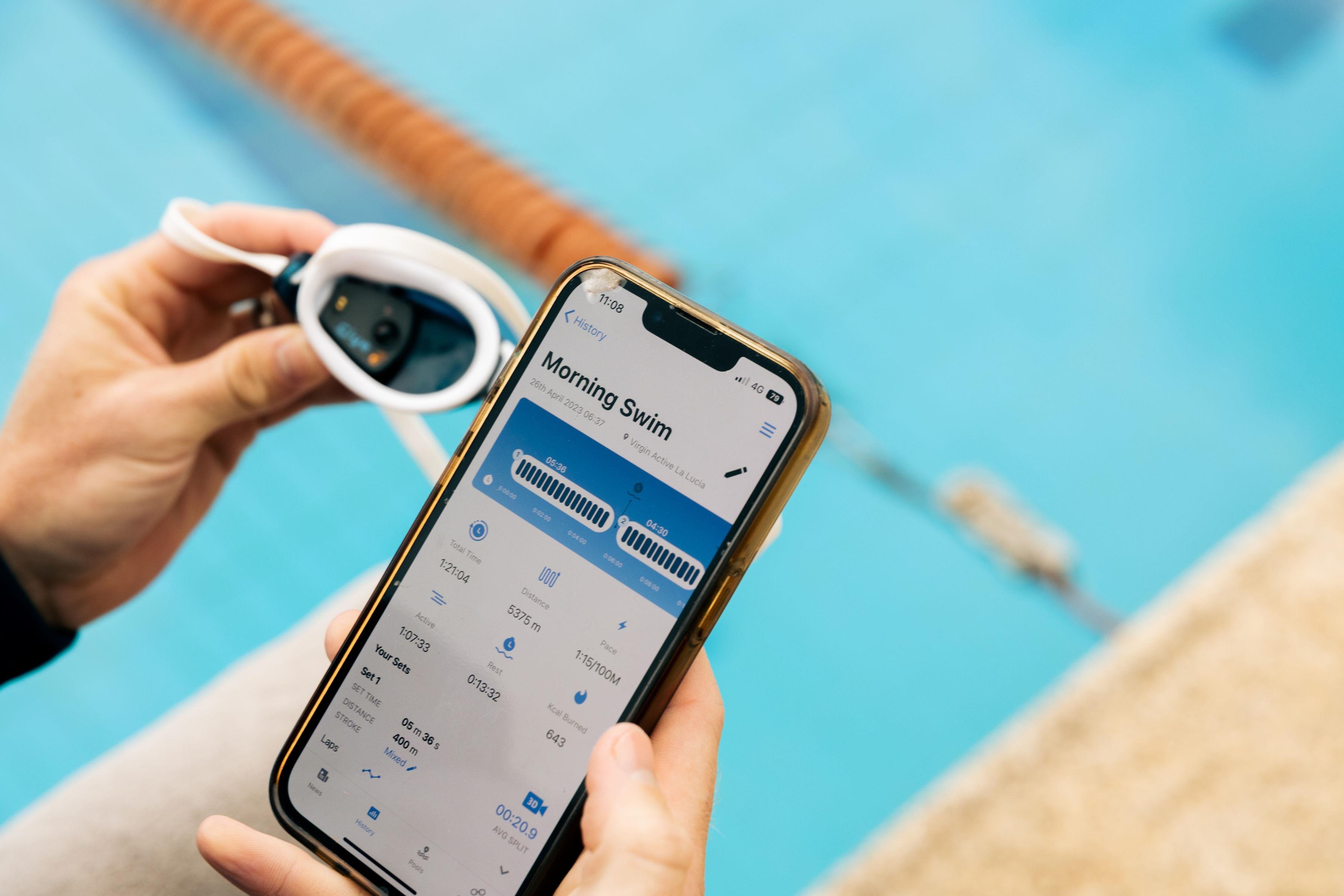 Smart Goggle Kit - Akıllı Yüzücü Gözlüğü Seti Blue Mirror