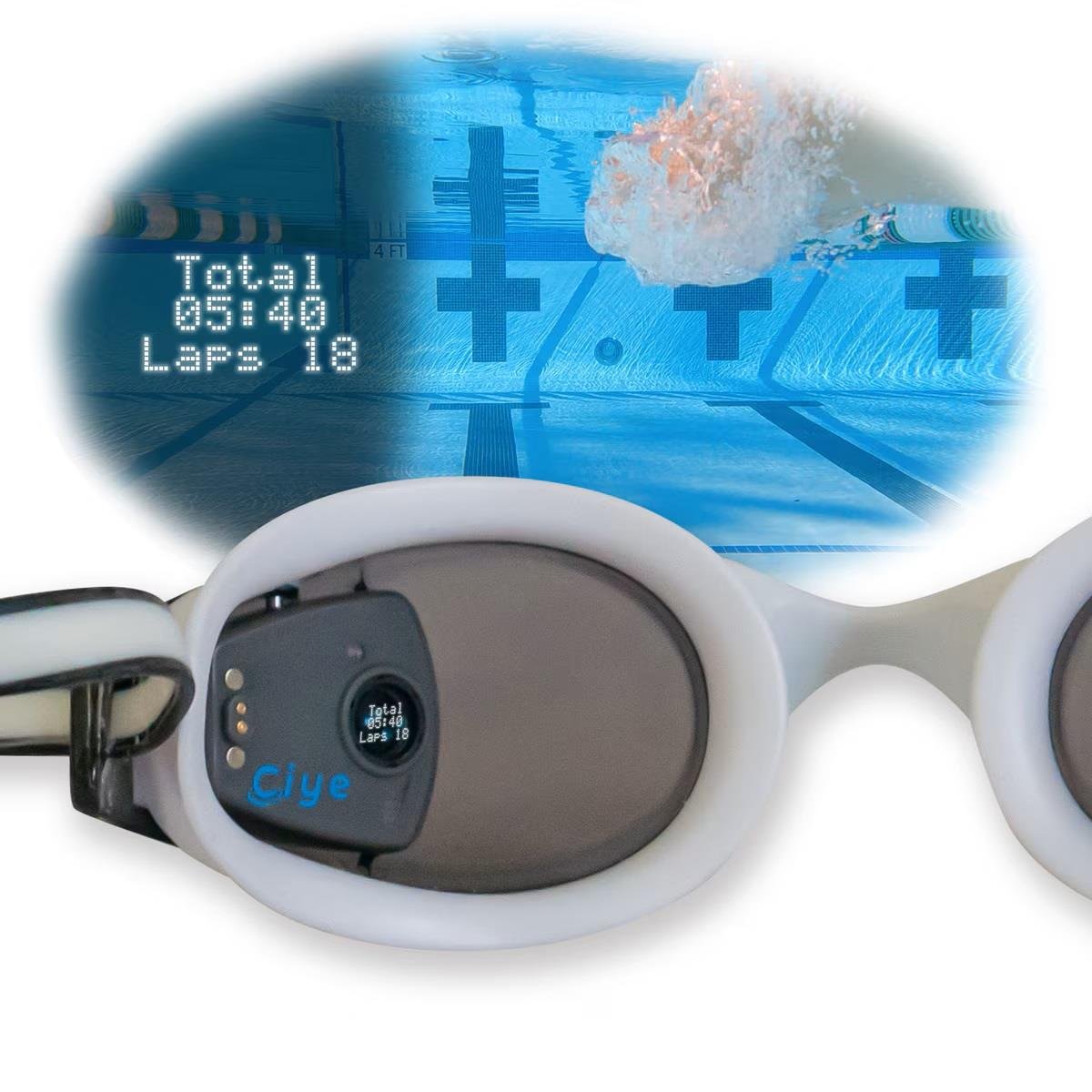 Smart Goggle Kit - Akıllı Yüzücü Gözlüğü Seti White/Smoke