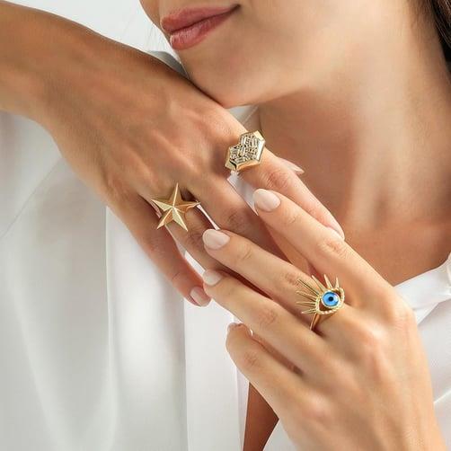 Baguette Stone Heart Ring