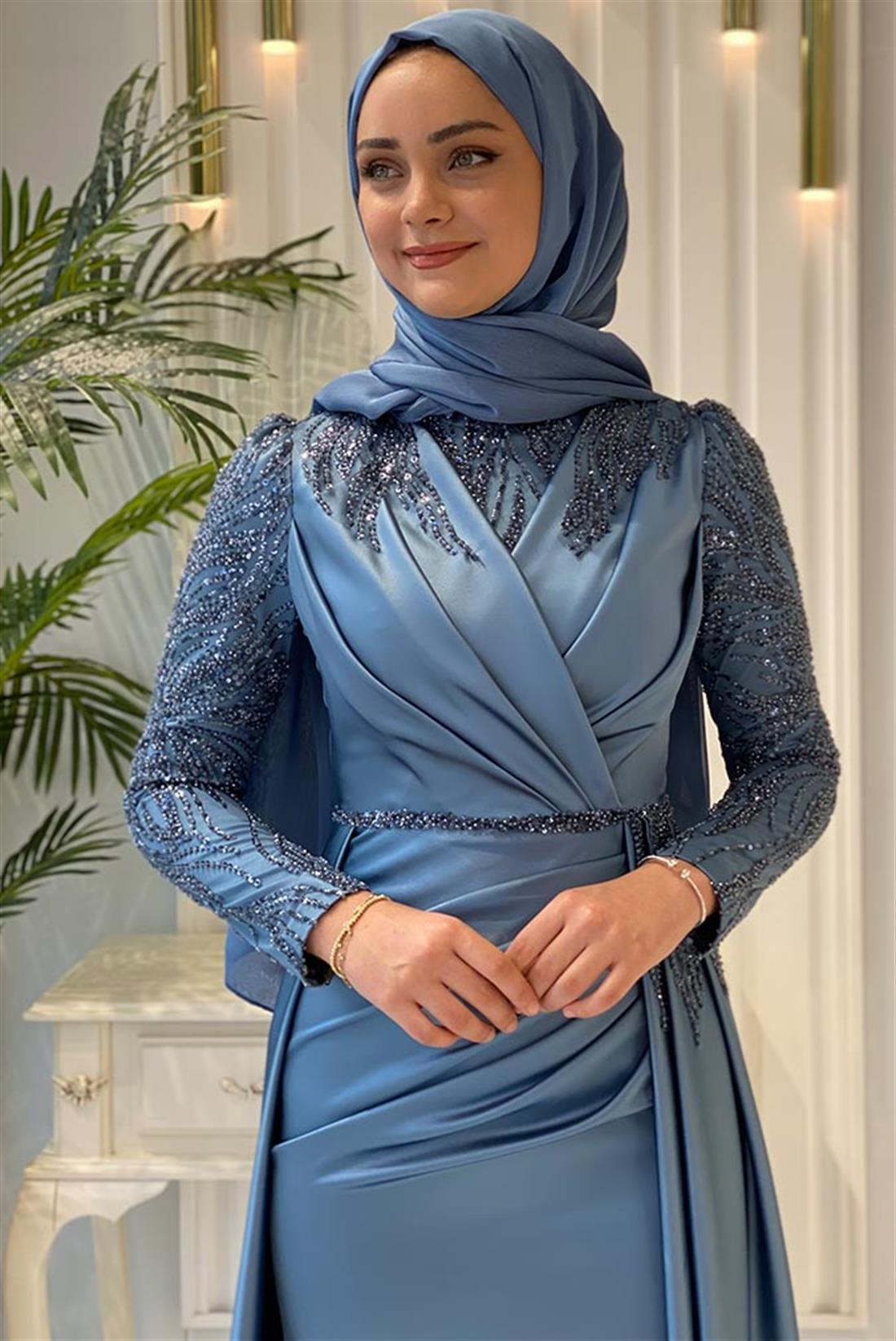 Pınar Şems Akra Abiye İndigo