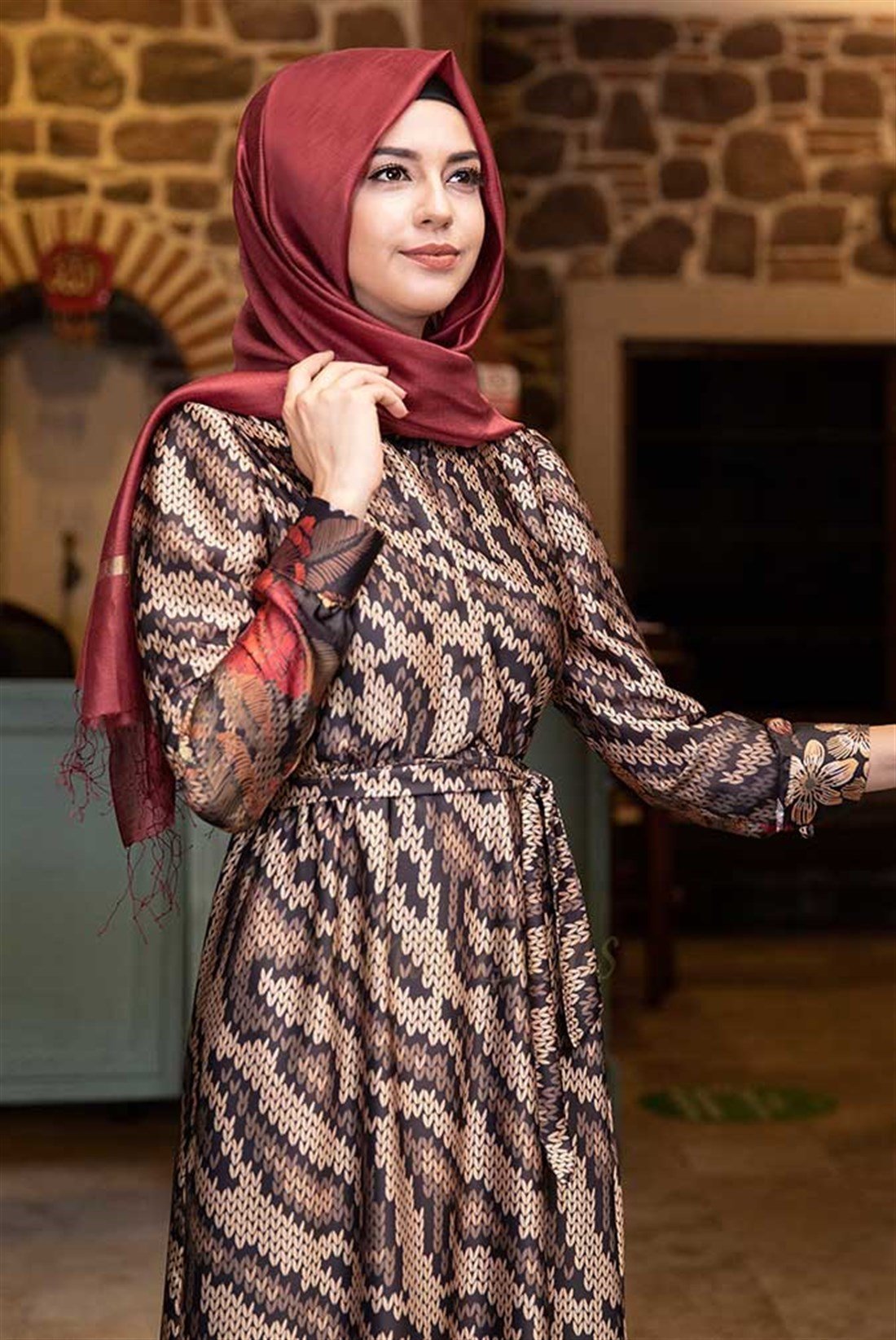 Pınar Şems Aksa Elbise Taba