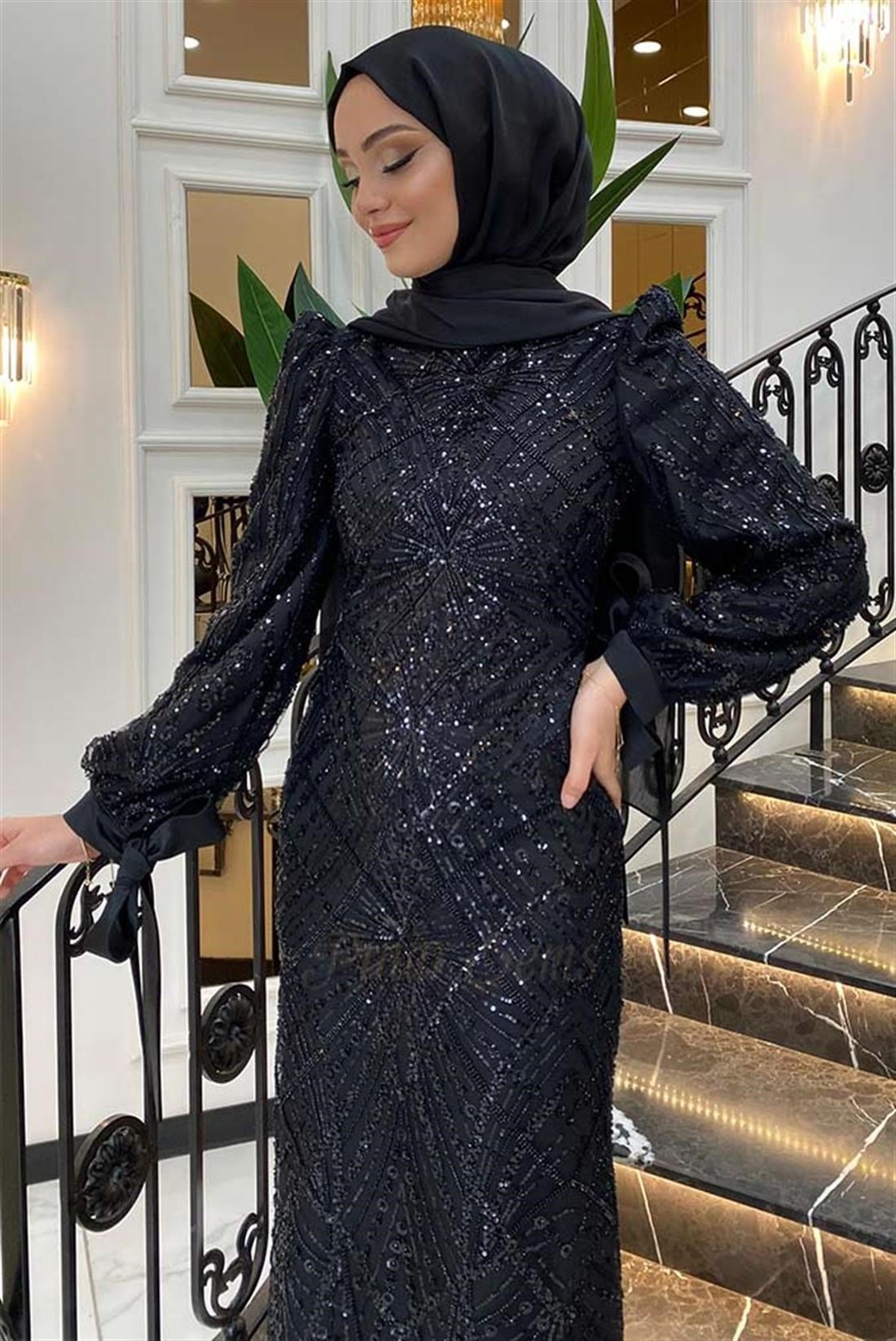 Pınar Şems Aylin Abiye Siyah