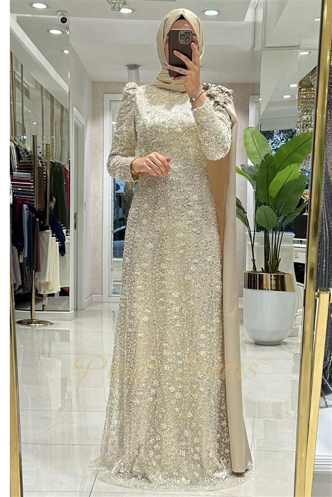 Pınar Şems Berrin Abiye Krem