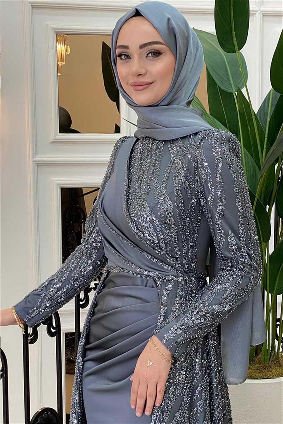 Pınar Şems Dilara Abiye Antrasit