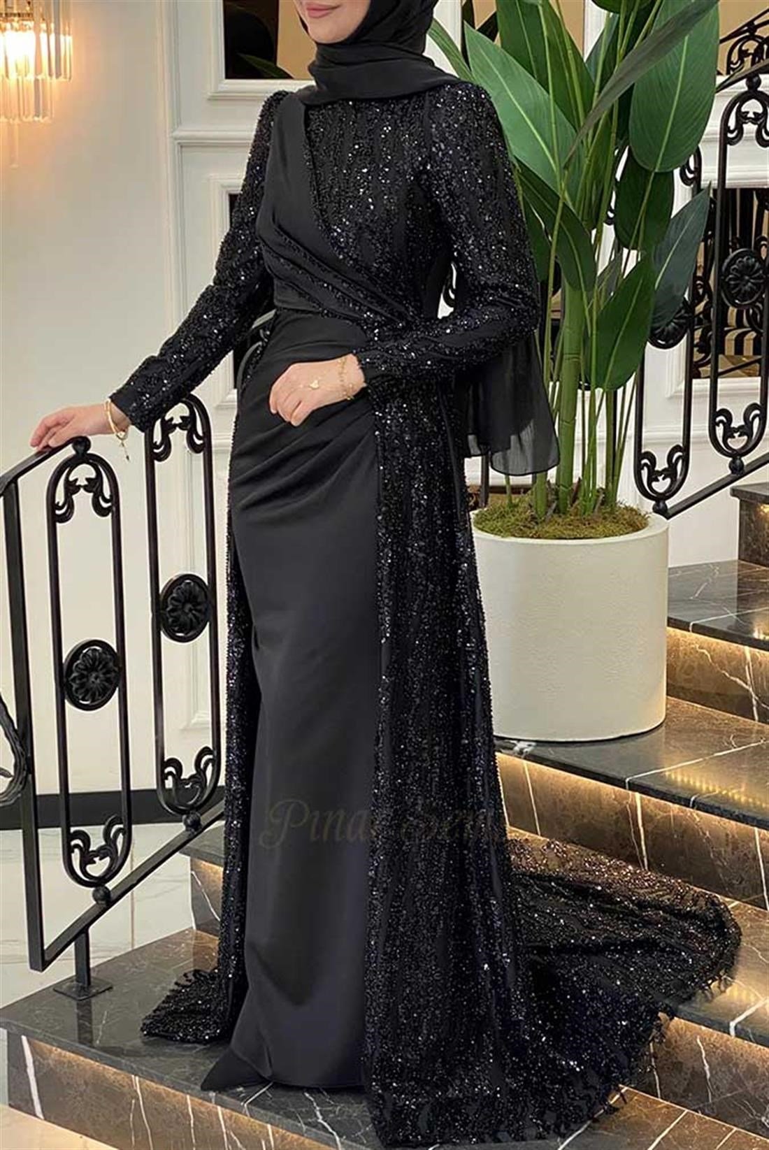 Pınar Şems Dilara Abiye Siyah