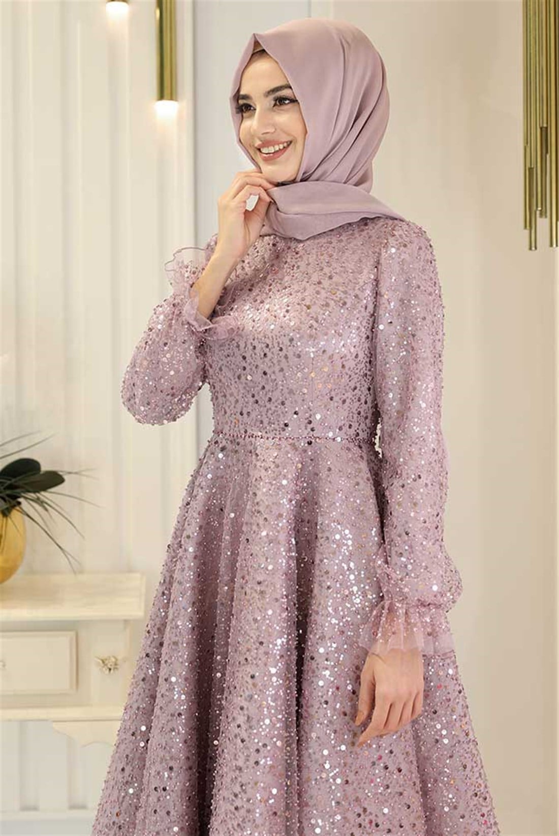 Pınar Şems Elif Abiye Lila