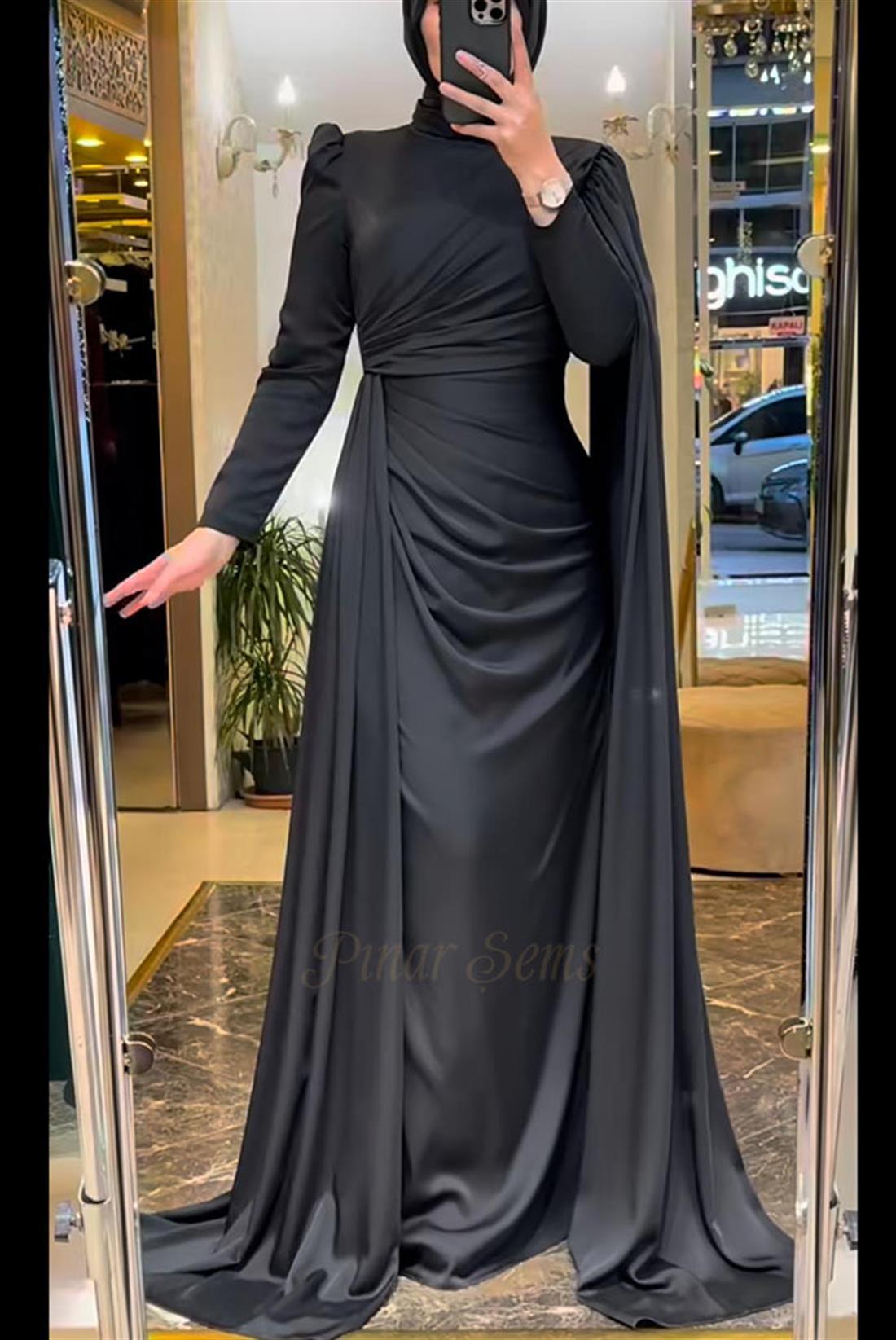 Pınar Şems Esin Abiye Siyah