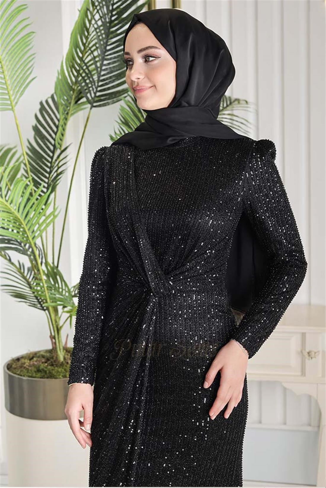 Pınar Şems ESKİ Efser Abiye Siyah