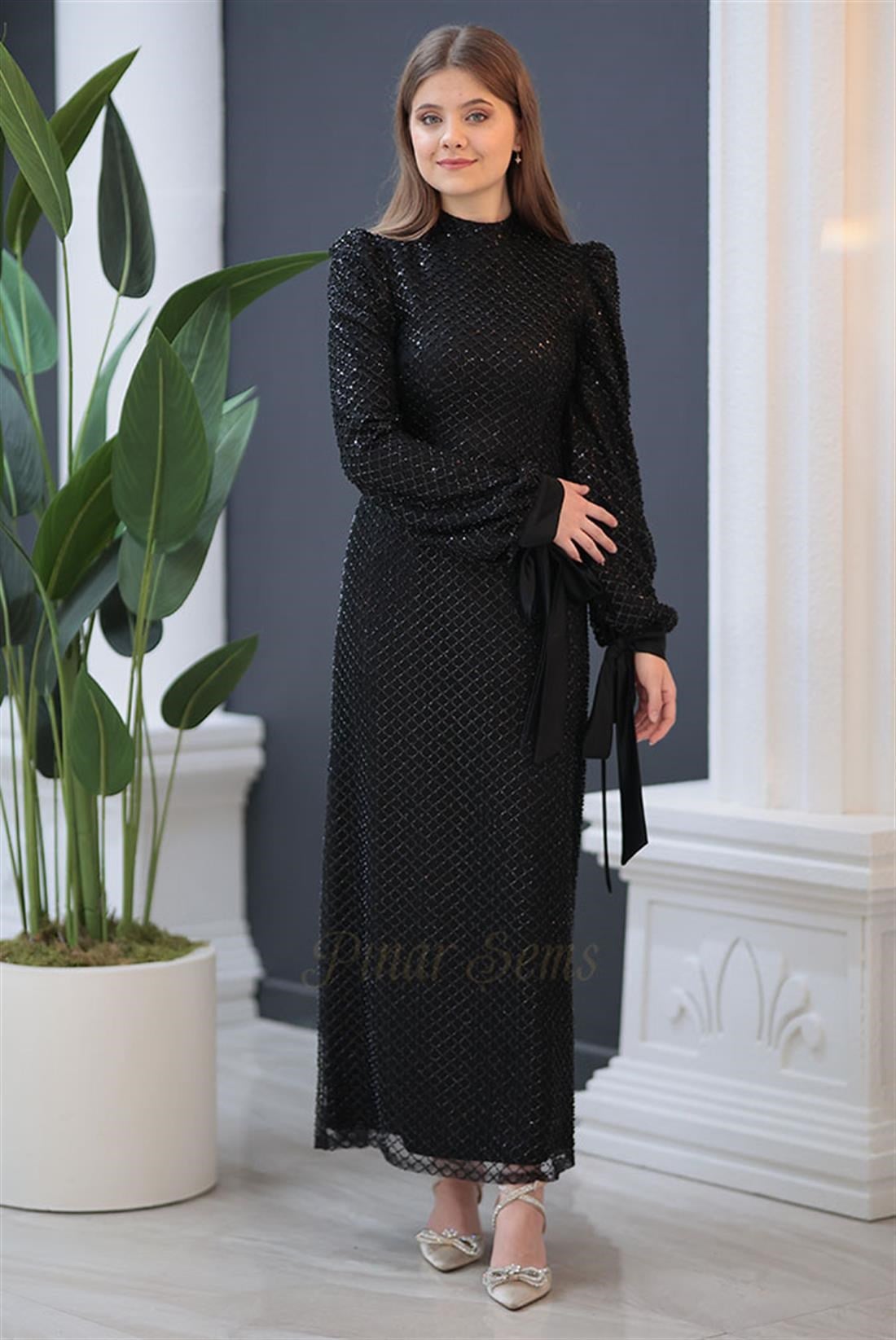 Pınar Şems Lara Abiye Siyah