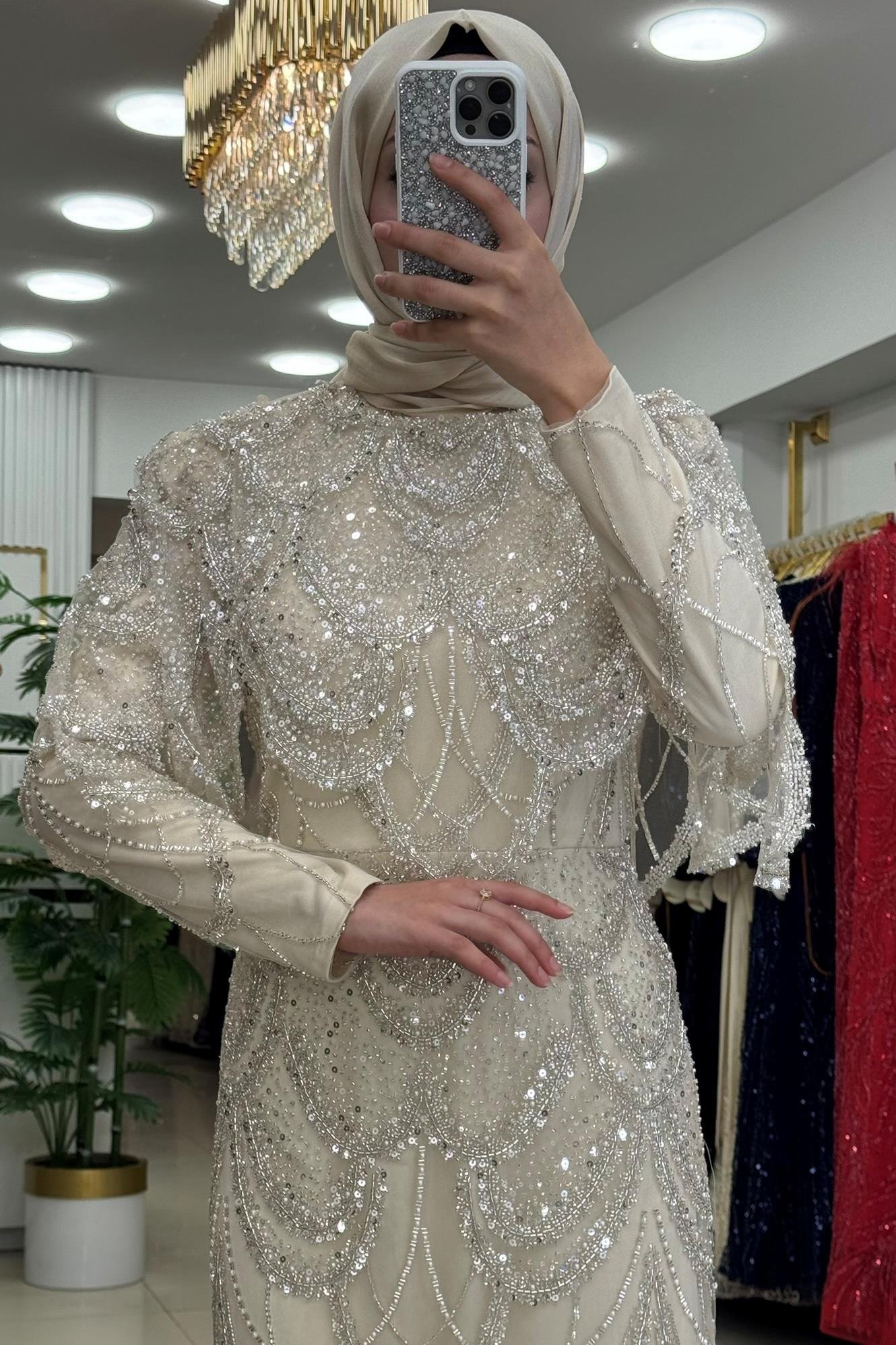 Pınar Şems Lavanta Abiye Gold