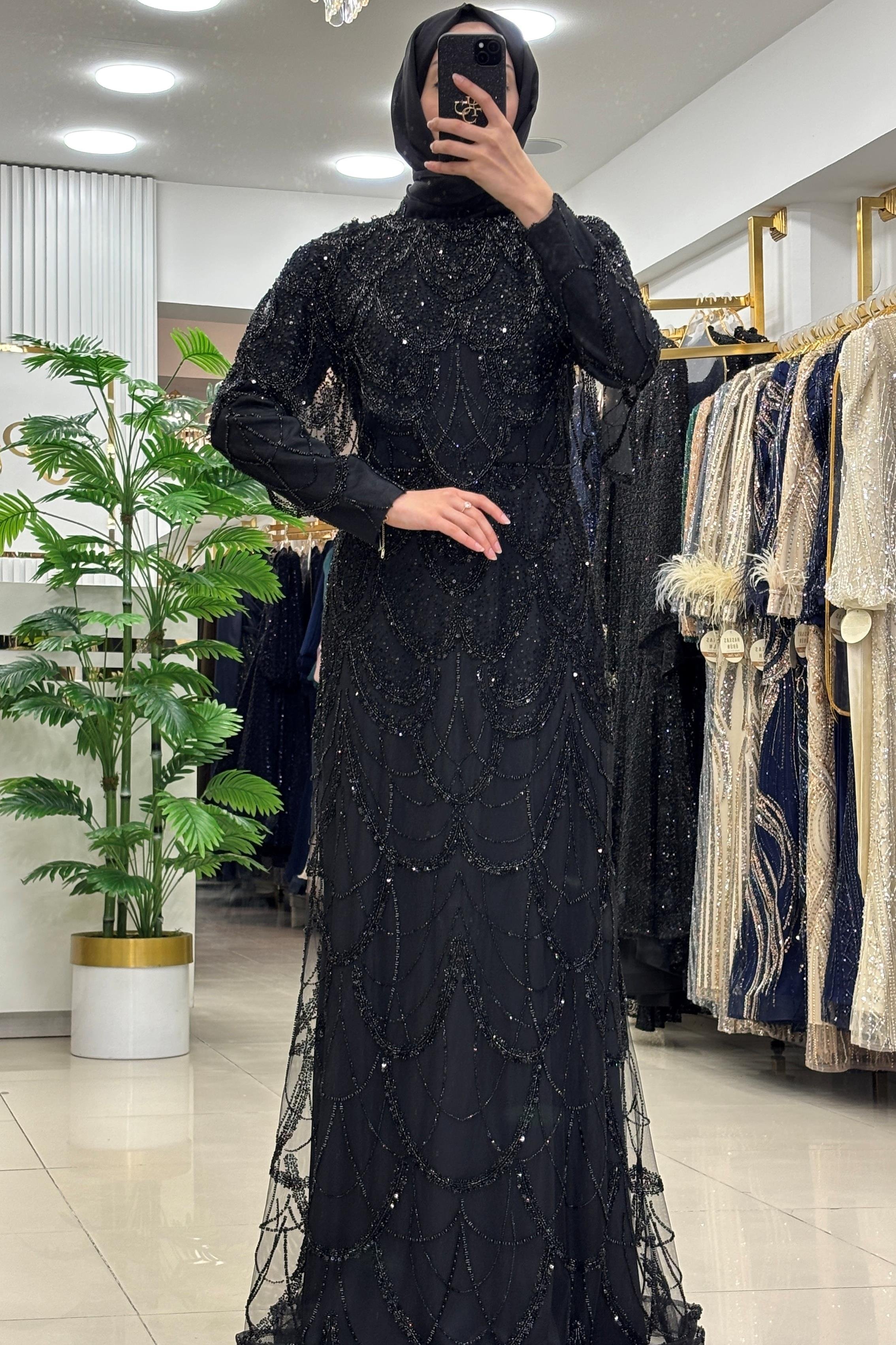 Pınar Şems Lavanta Abiye Siyah