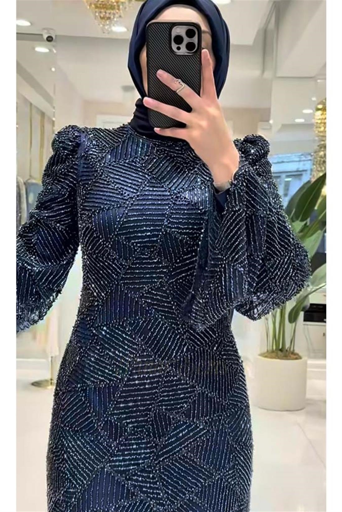 Pınar Şems Meriç Abiye Lacivert