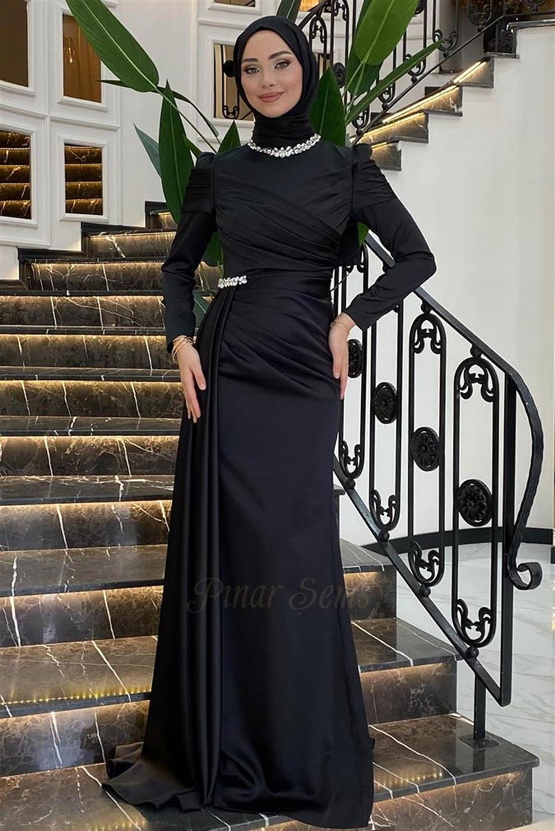 Pınar Şems Mina Abiye Siyah