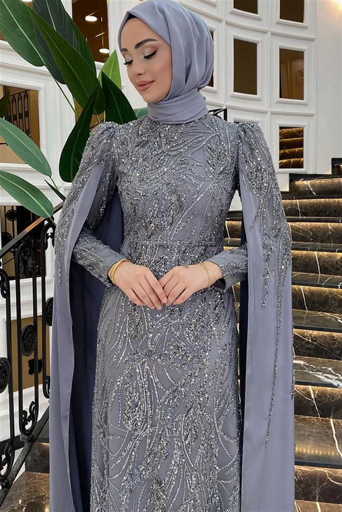 Pınar Şems Nadide Abiye Gri