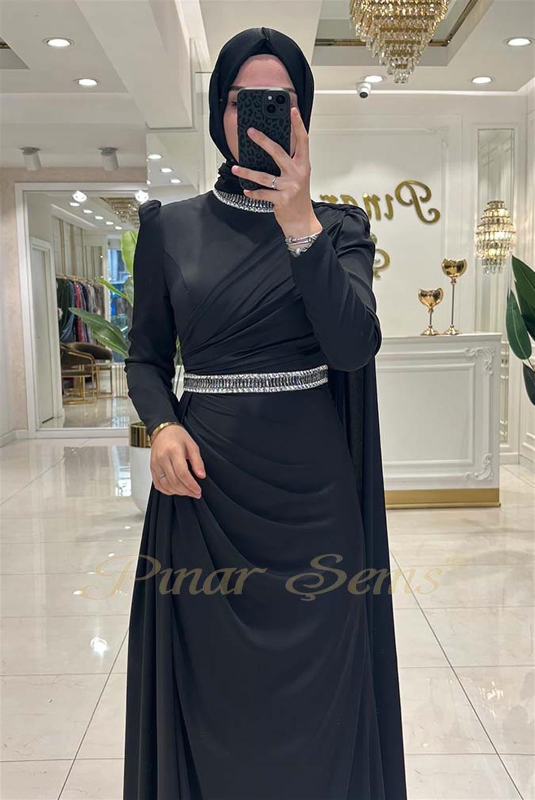 Pınar Şems Nisva Abiye Siyah