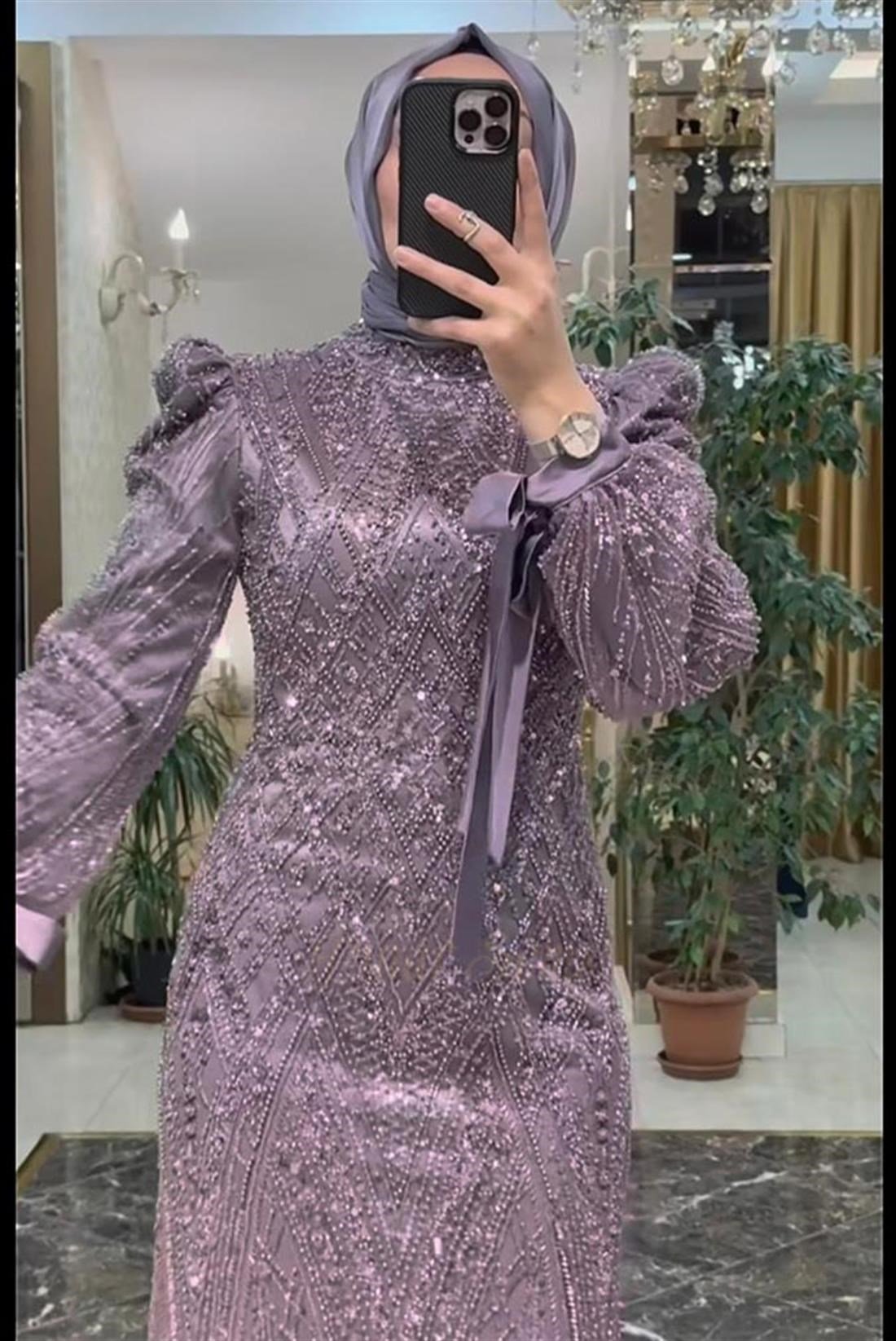 Pınar Şems Ülkü Abiye Lila