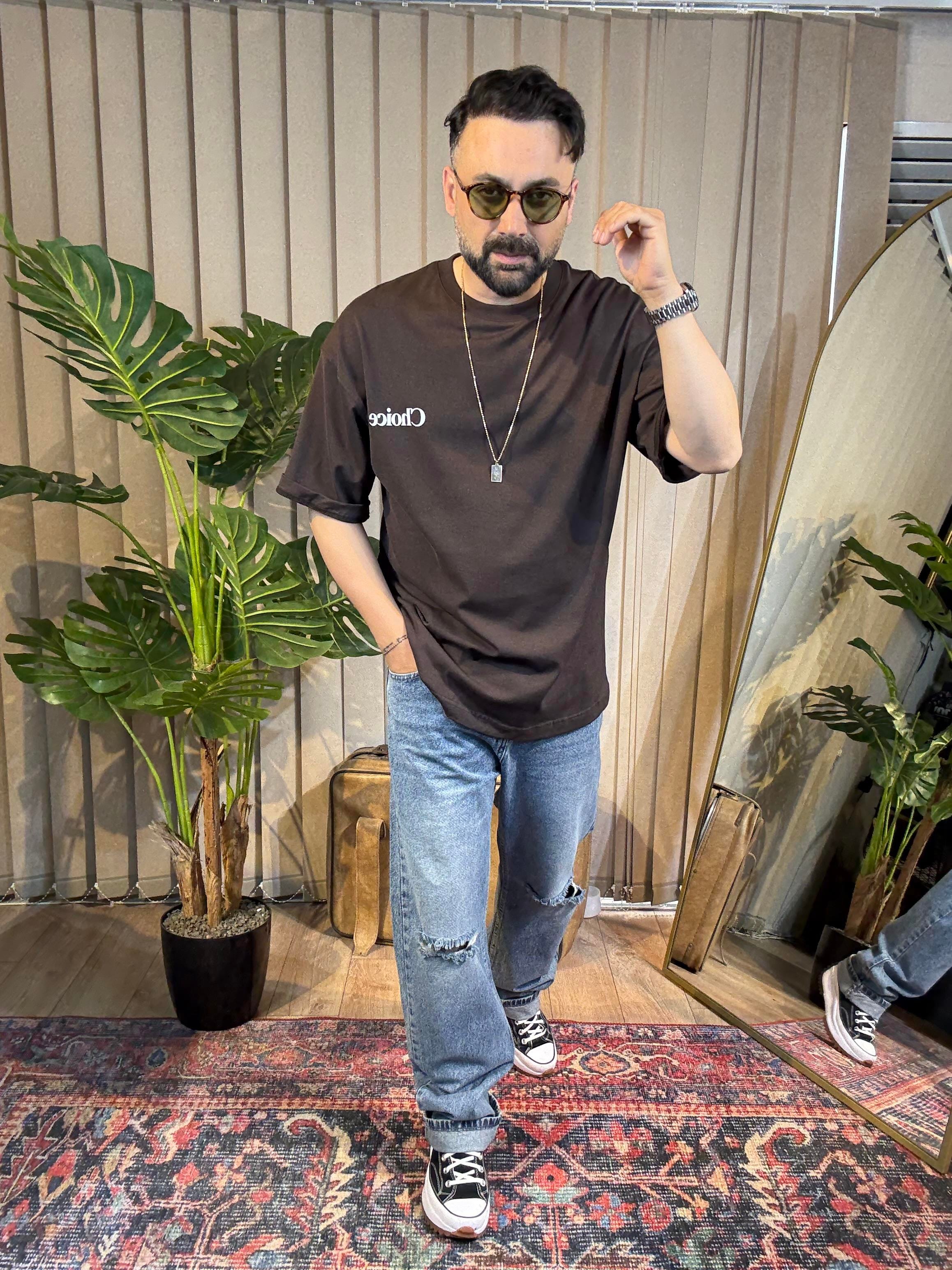 Choice Baskılı Oversize Tişört