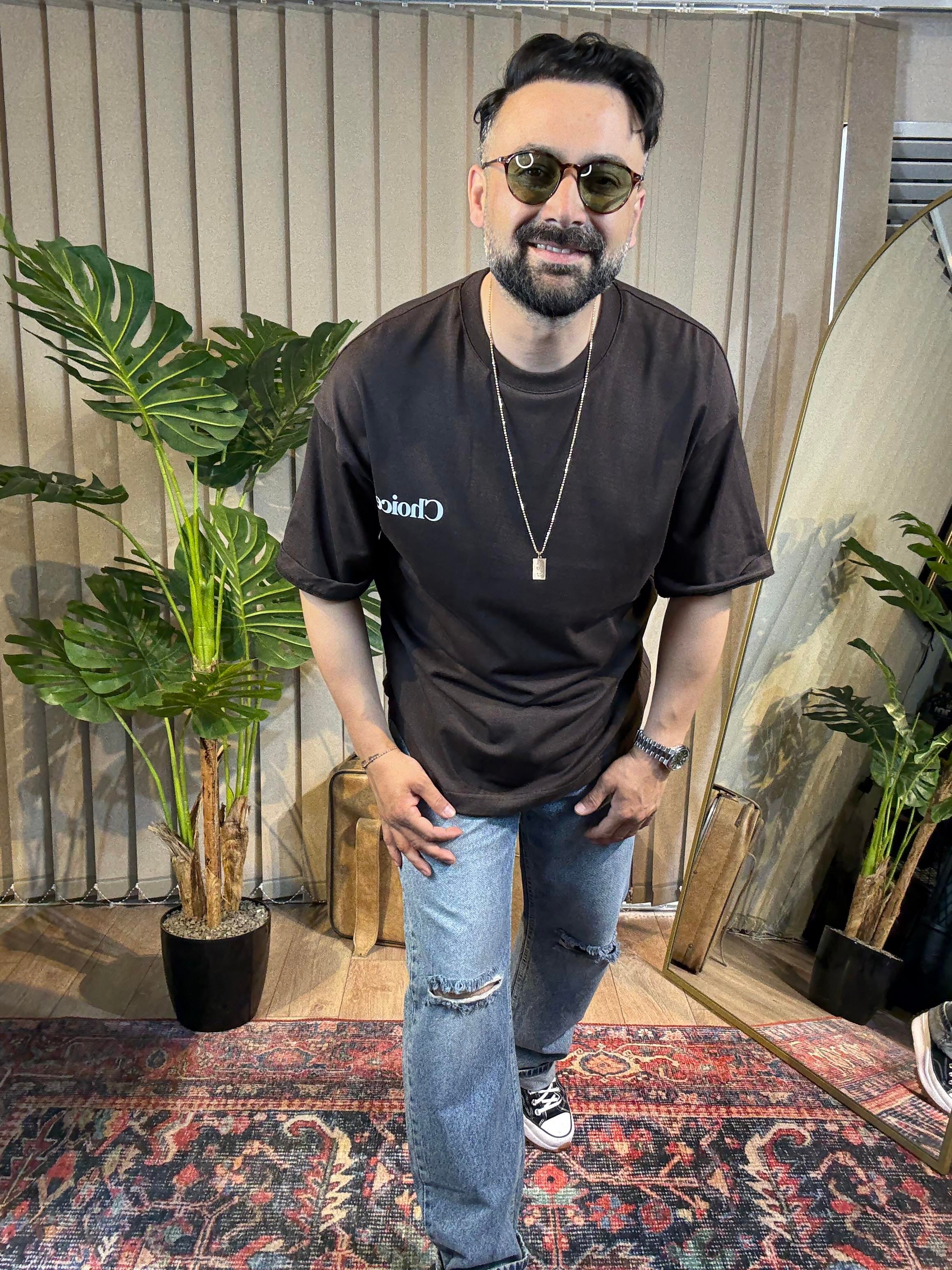 Choice Baskılı Oversize Tişört