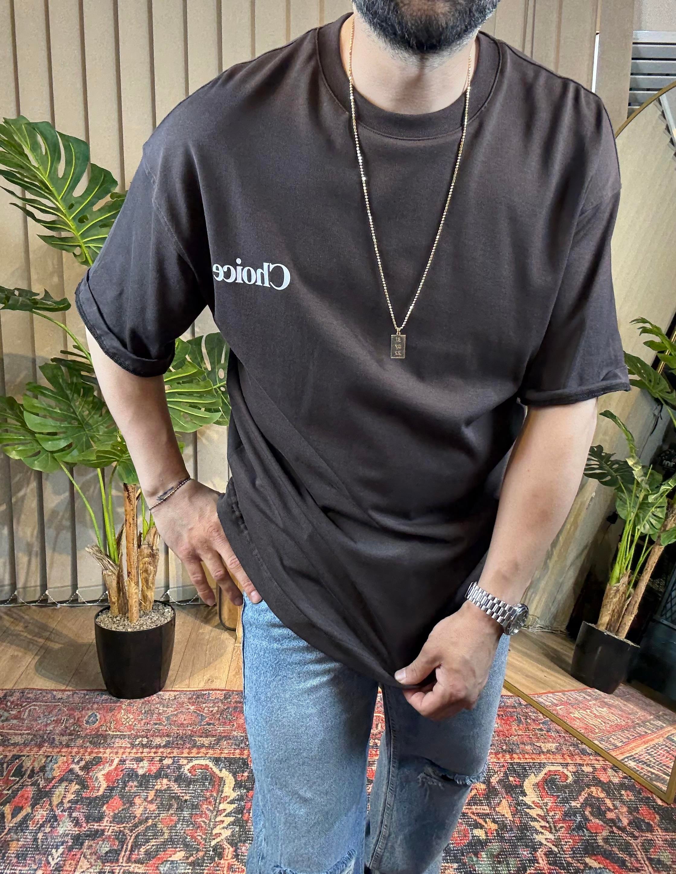 Choice Baskılı Oversize Tişört