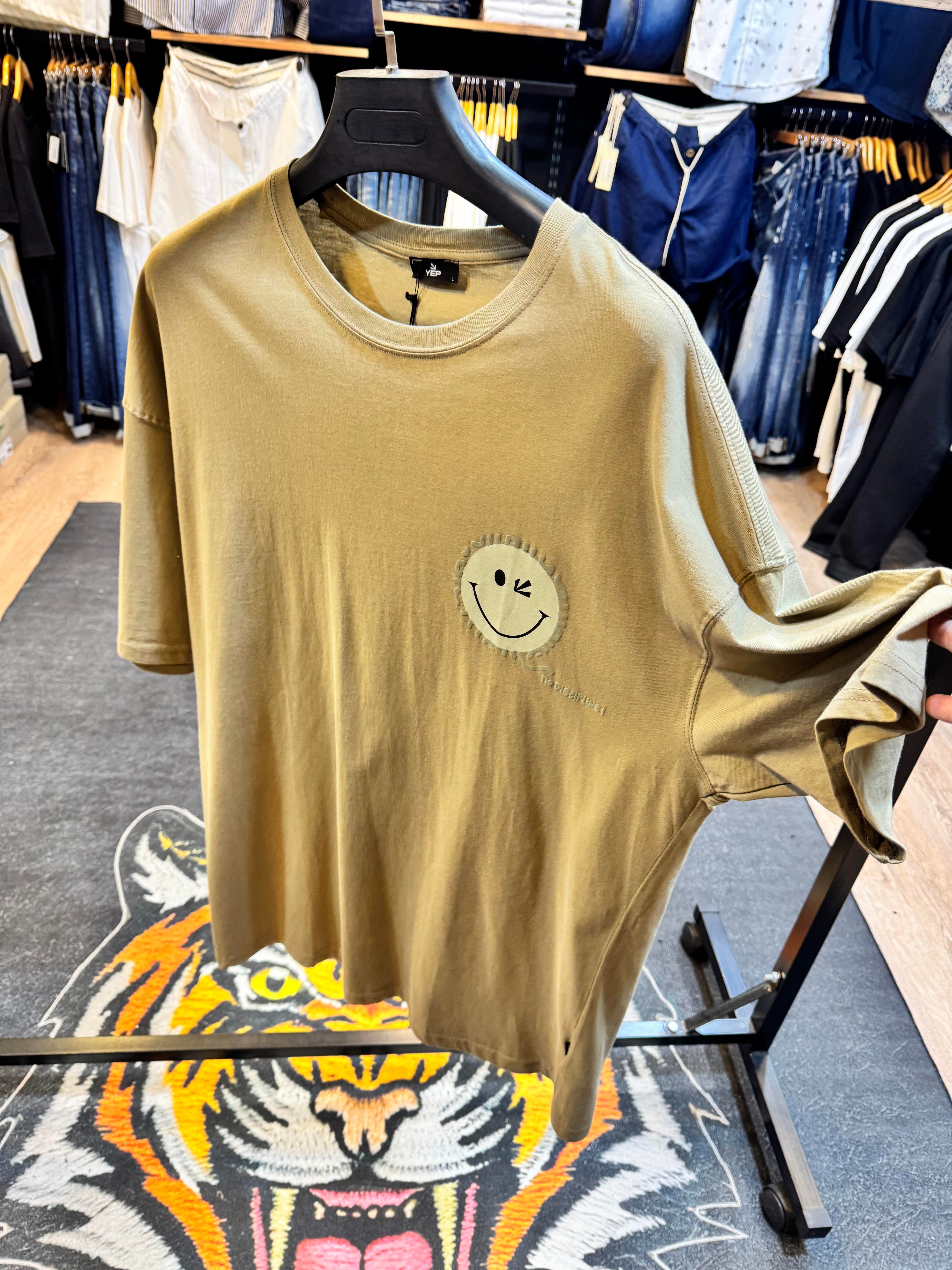 Emoji Baskılı Oversize Tişört