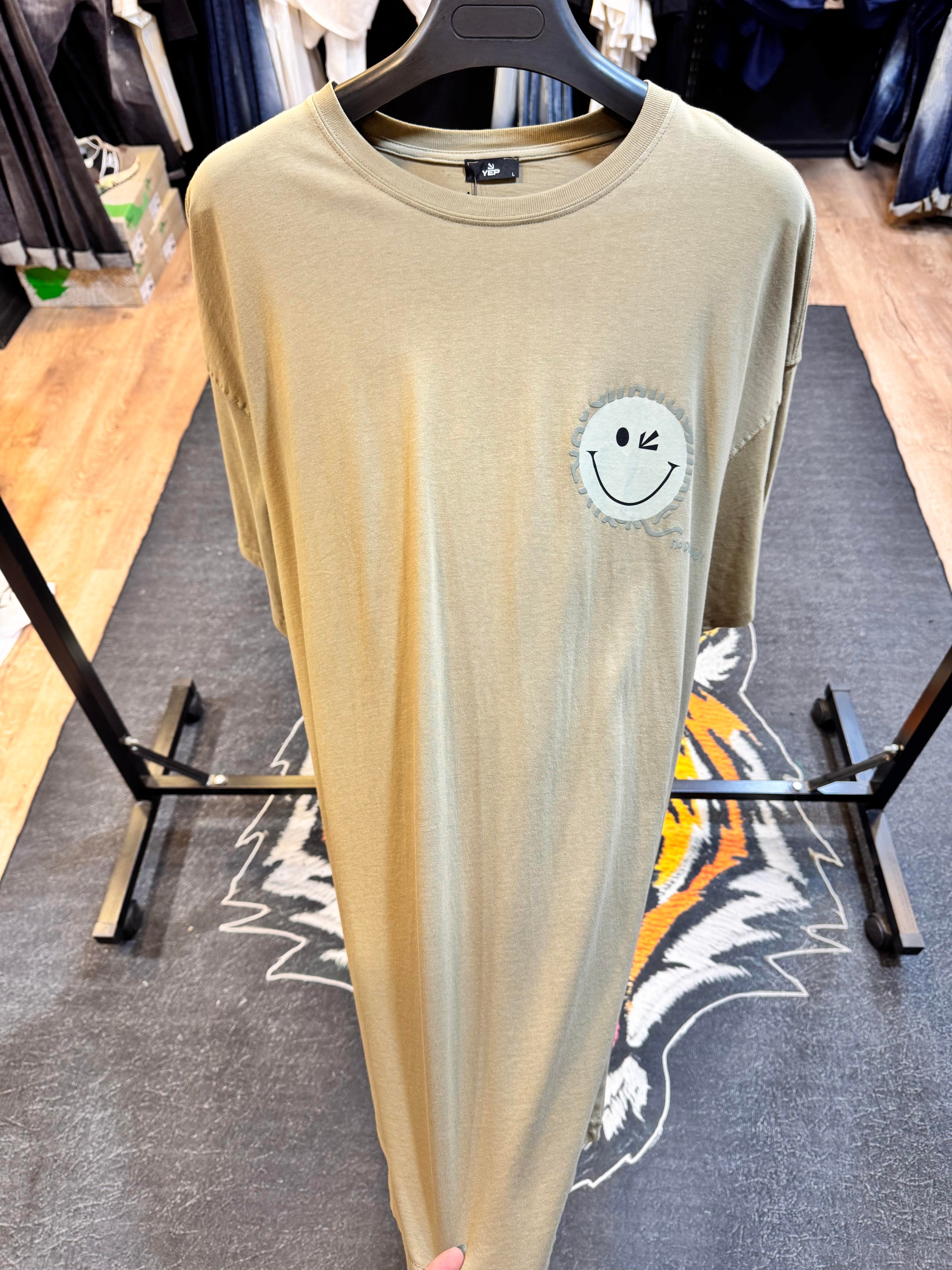 Emoji Baskılı Oversize Tişört