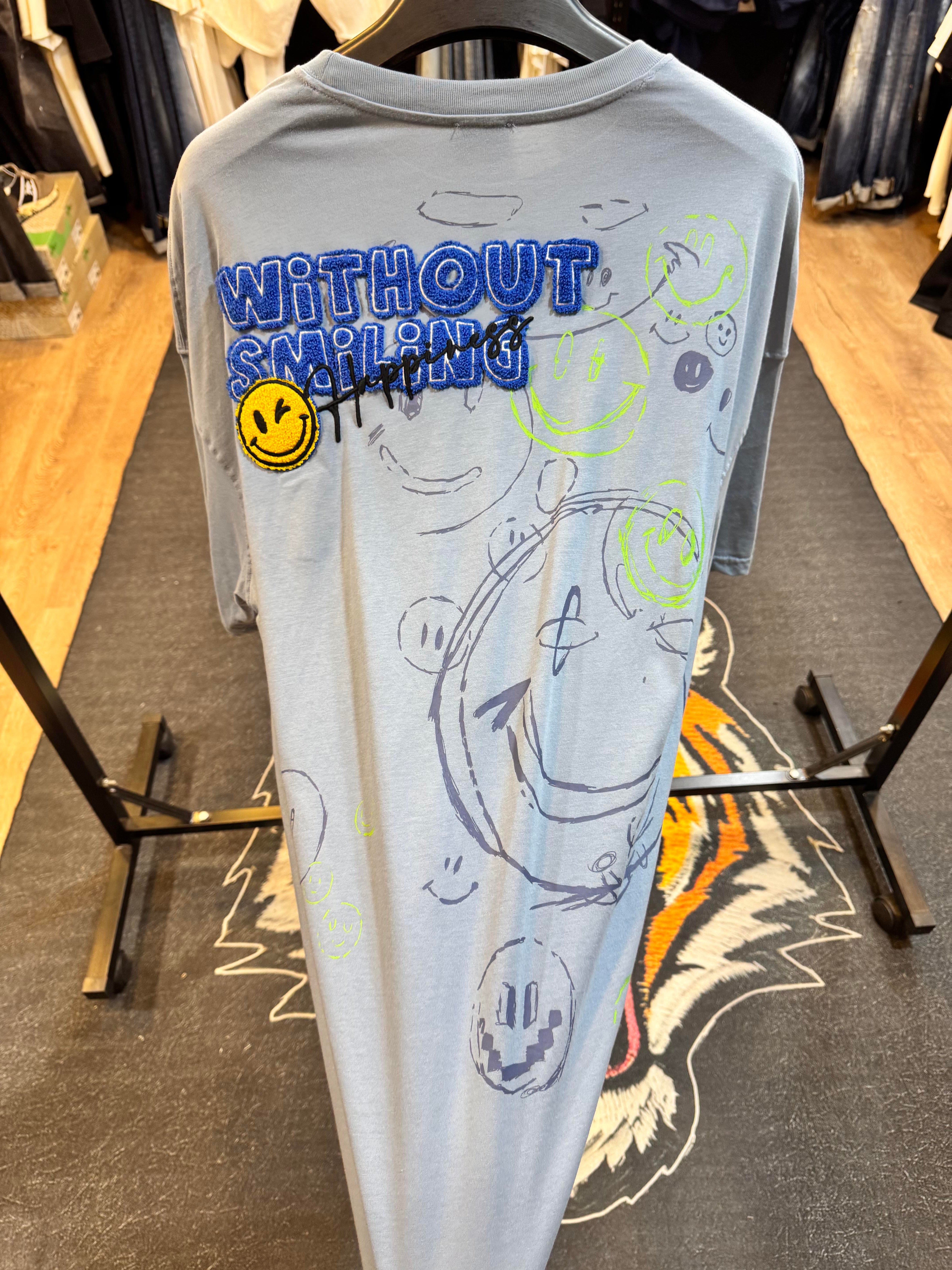Happiness Baskılı Oversize Tişört