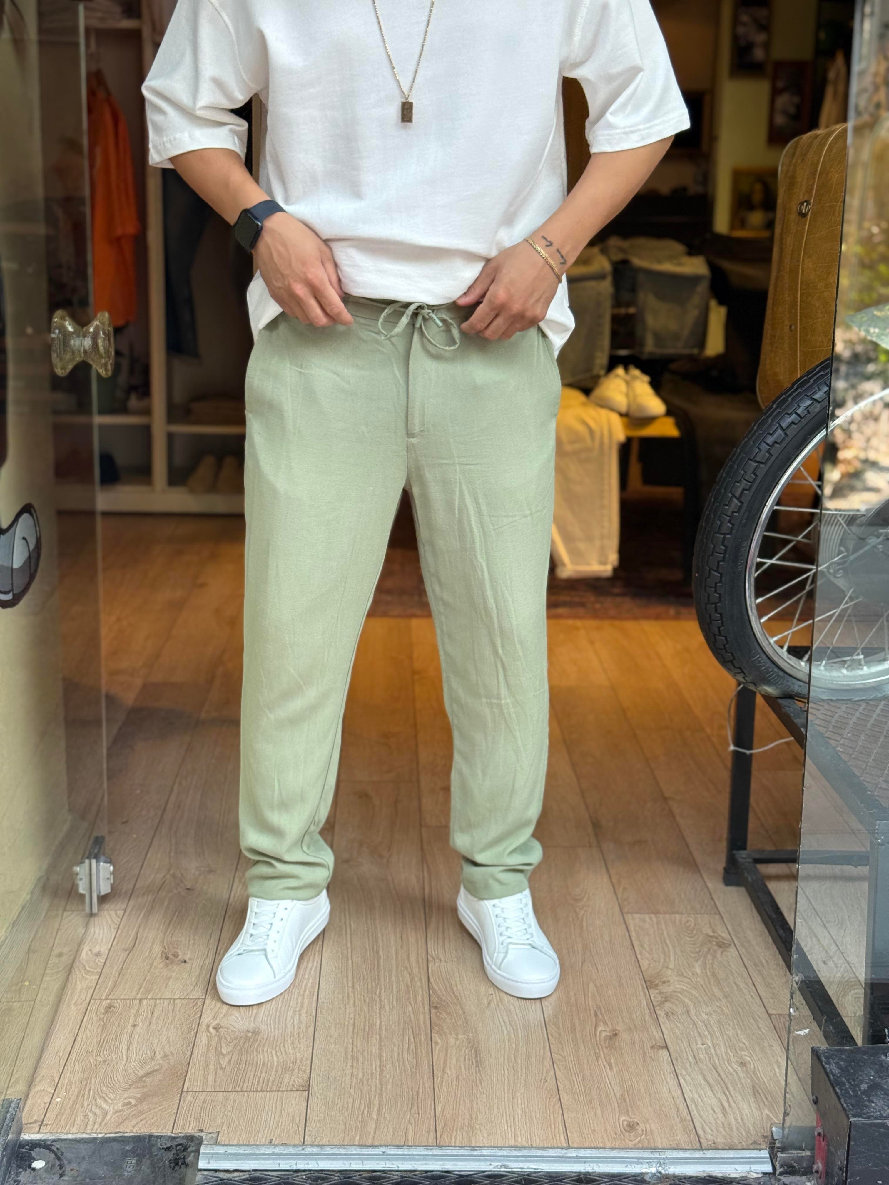 Keten Pantolon Yeşil
