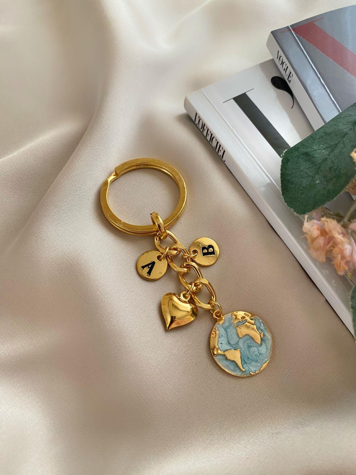 Dünya Charm Harf Anahtarlık