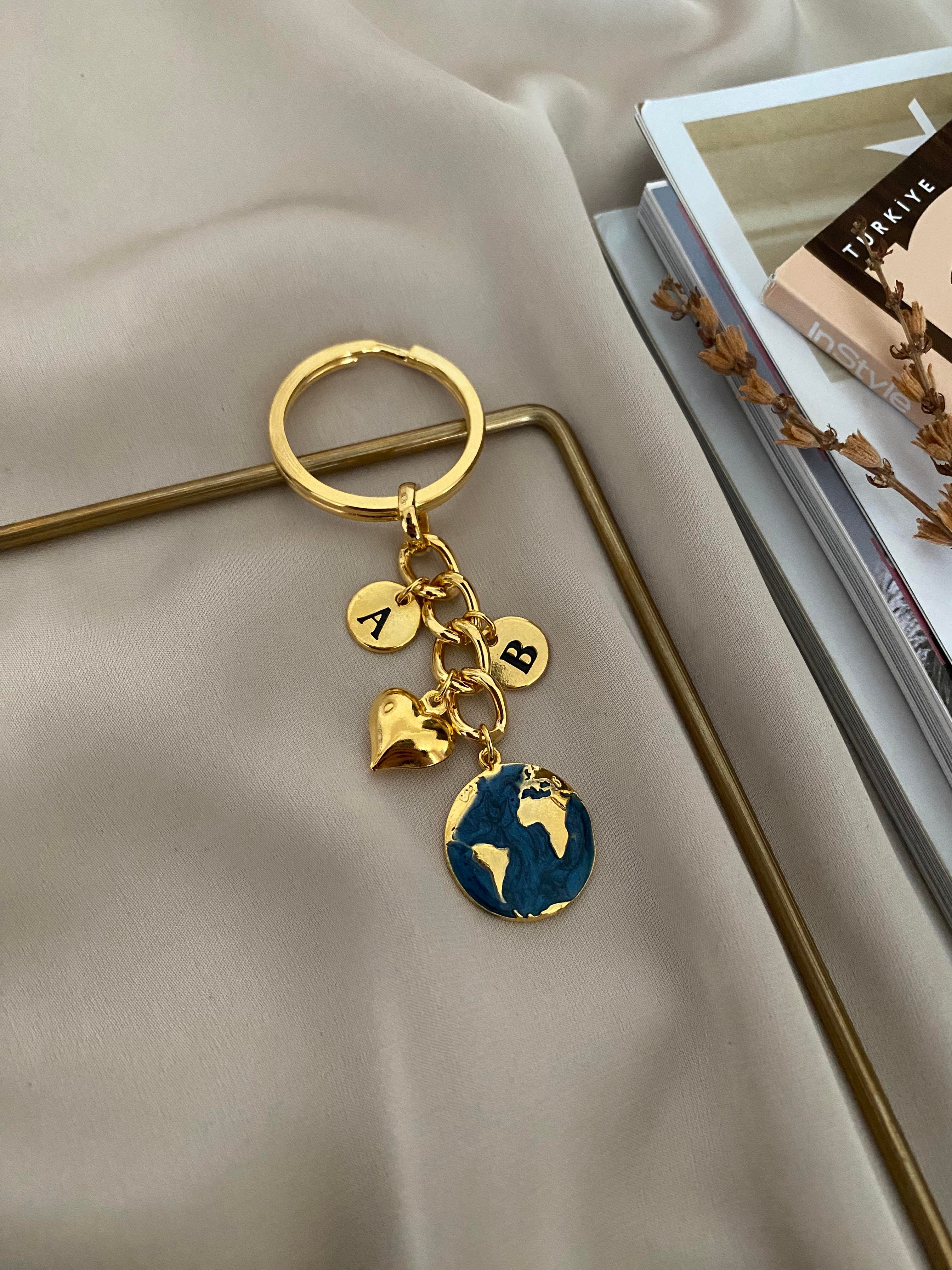 Dünya Charm Harf Anahtarlık