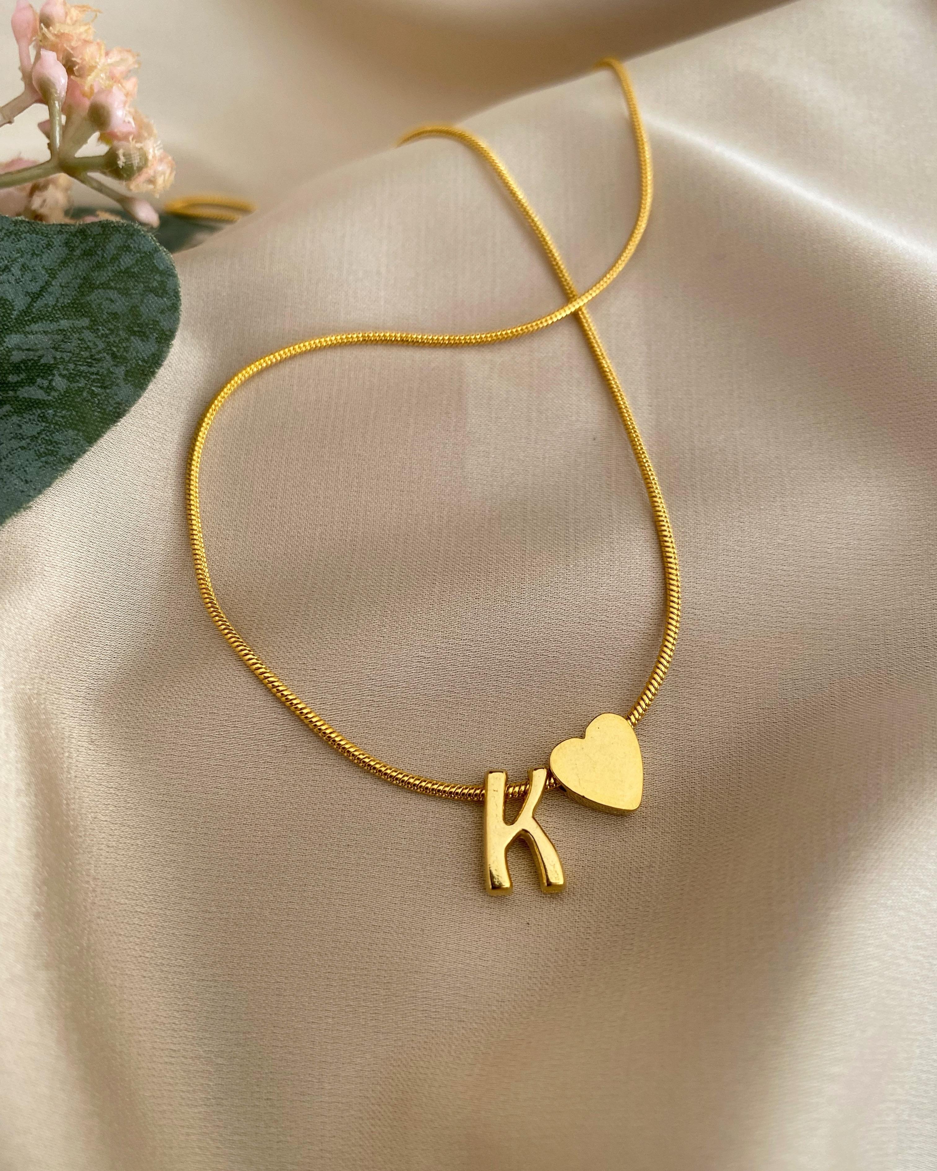 Harfli Kalp Charm Kolye