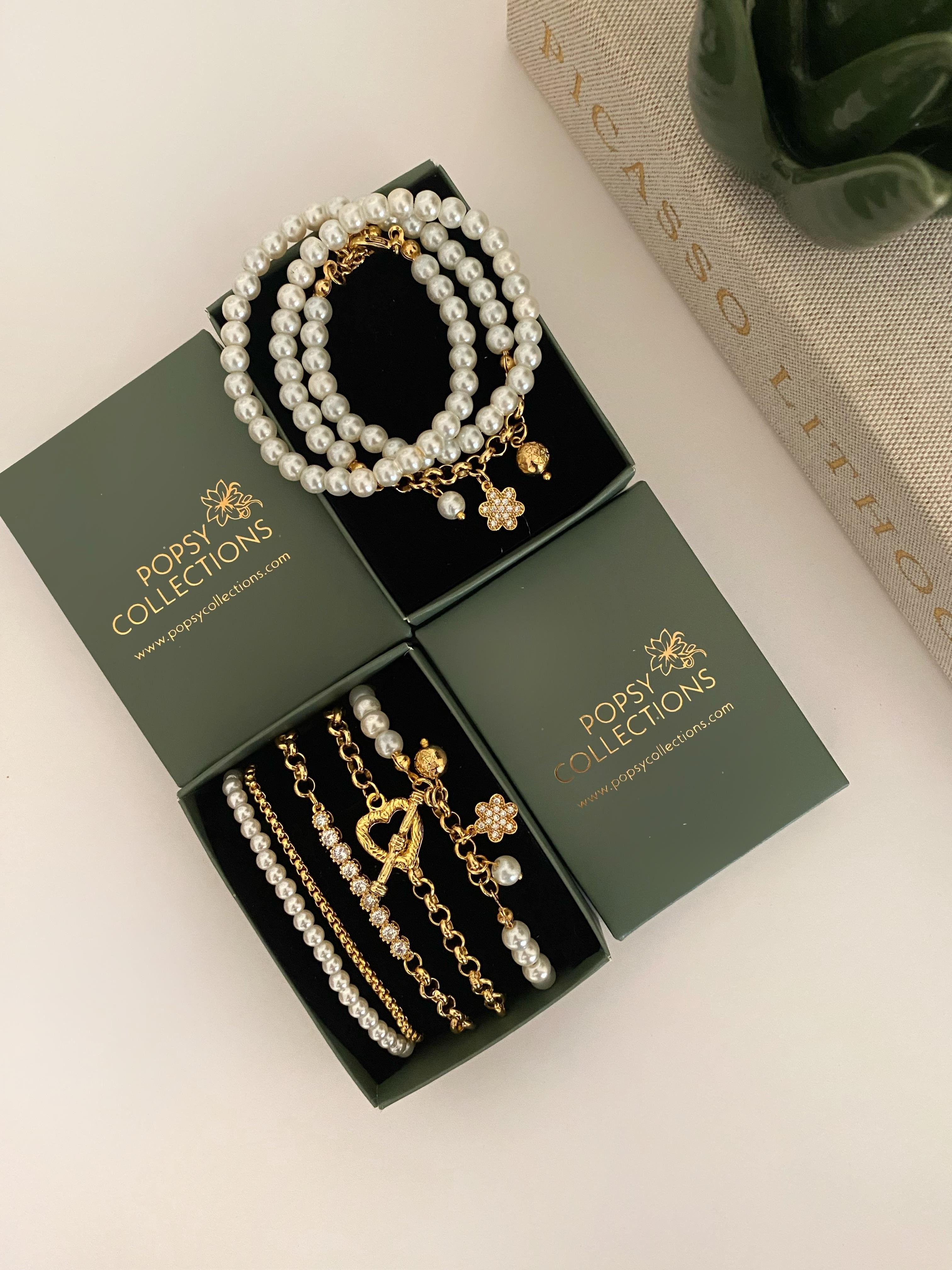 İncili Çiçek Charm Kolye&Bileklik Kombin
