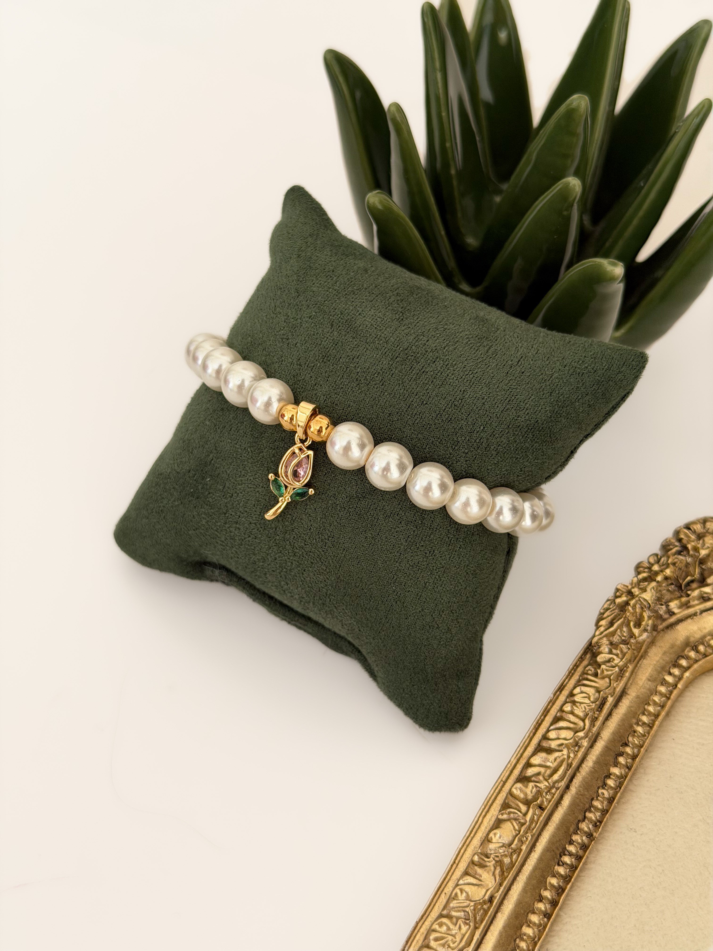 Lale Charm İnci Bileklik