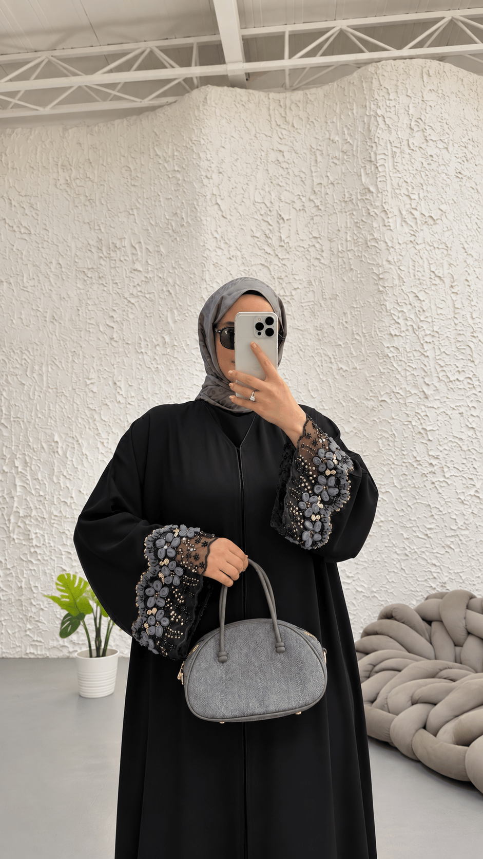 GRİ TÜL ABAYA