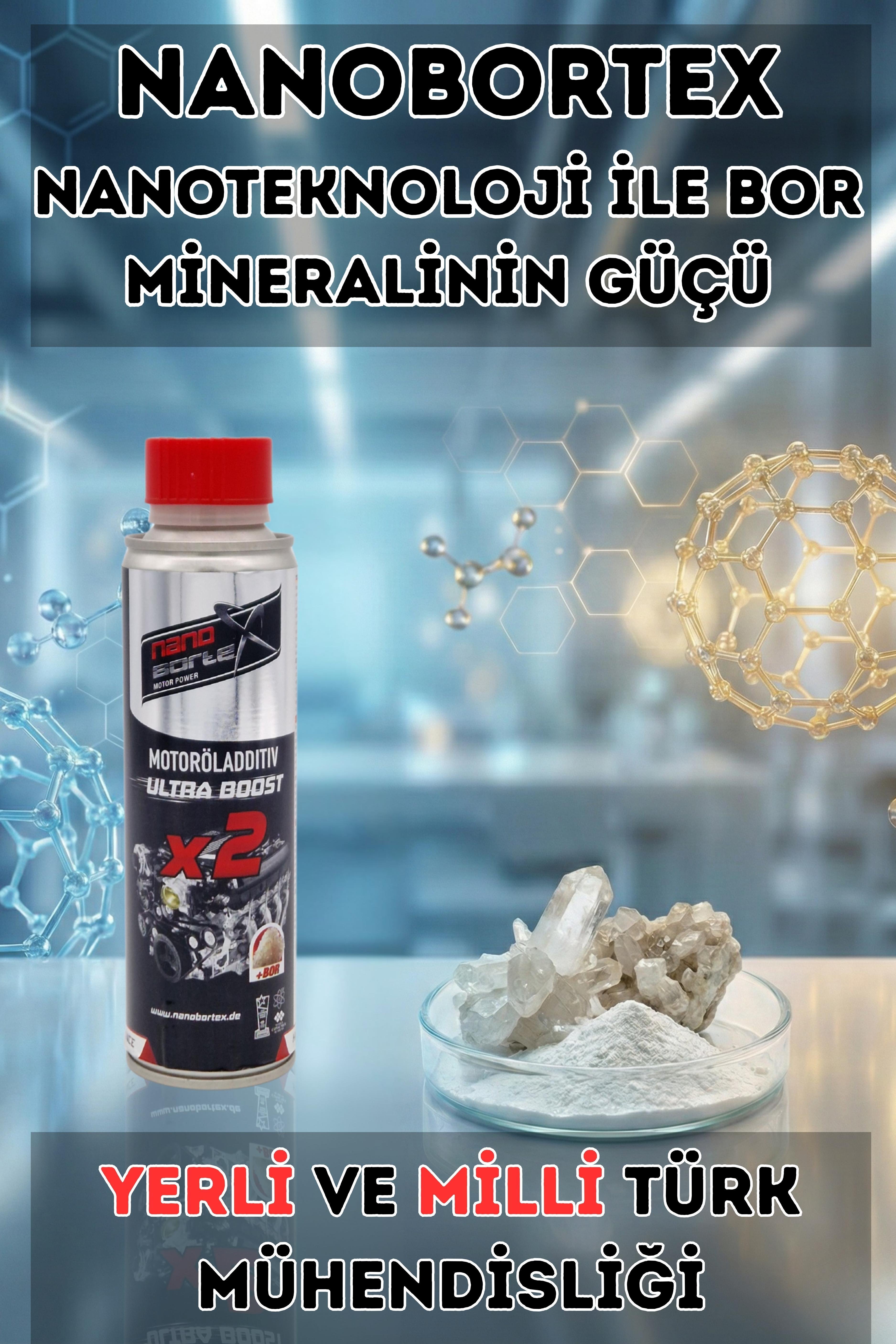 NanoBorTeX Ceramic Ultra Boost x2 Seramik & Çift Bor Motor Yağ Katkısı 300 ML