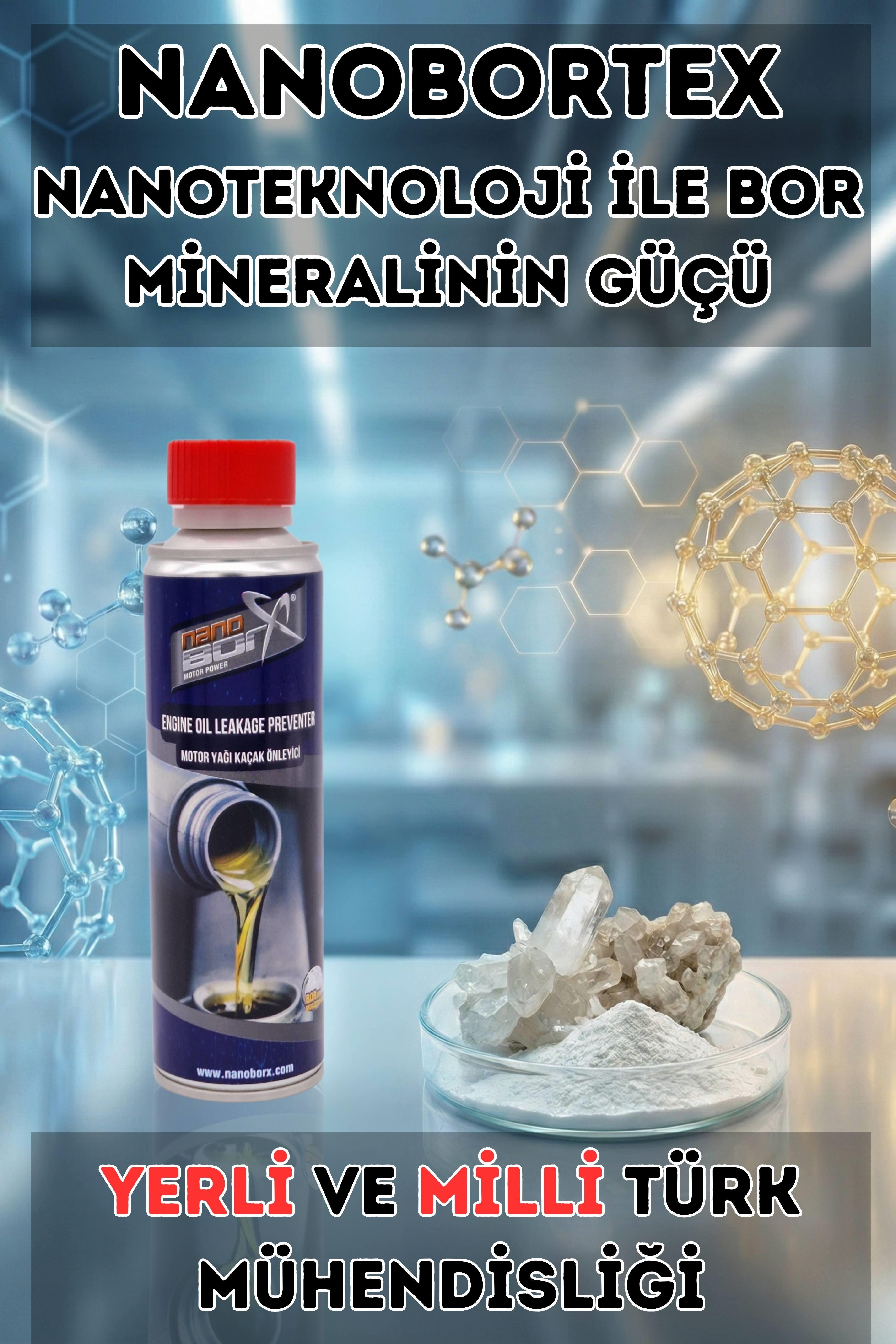 NanoBorTeX Motor Yağ Sızıntı Önleyici & Conta Yenileyici Katkı - Yağ Eksiltme  Durdurucu & Mavi Duman Önleyici 300 ML