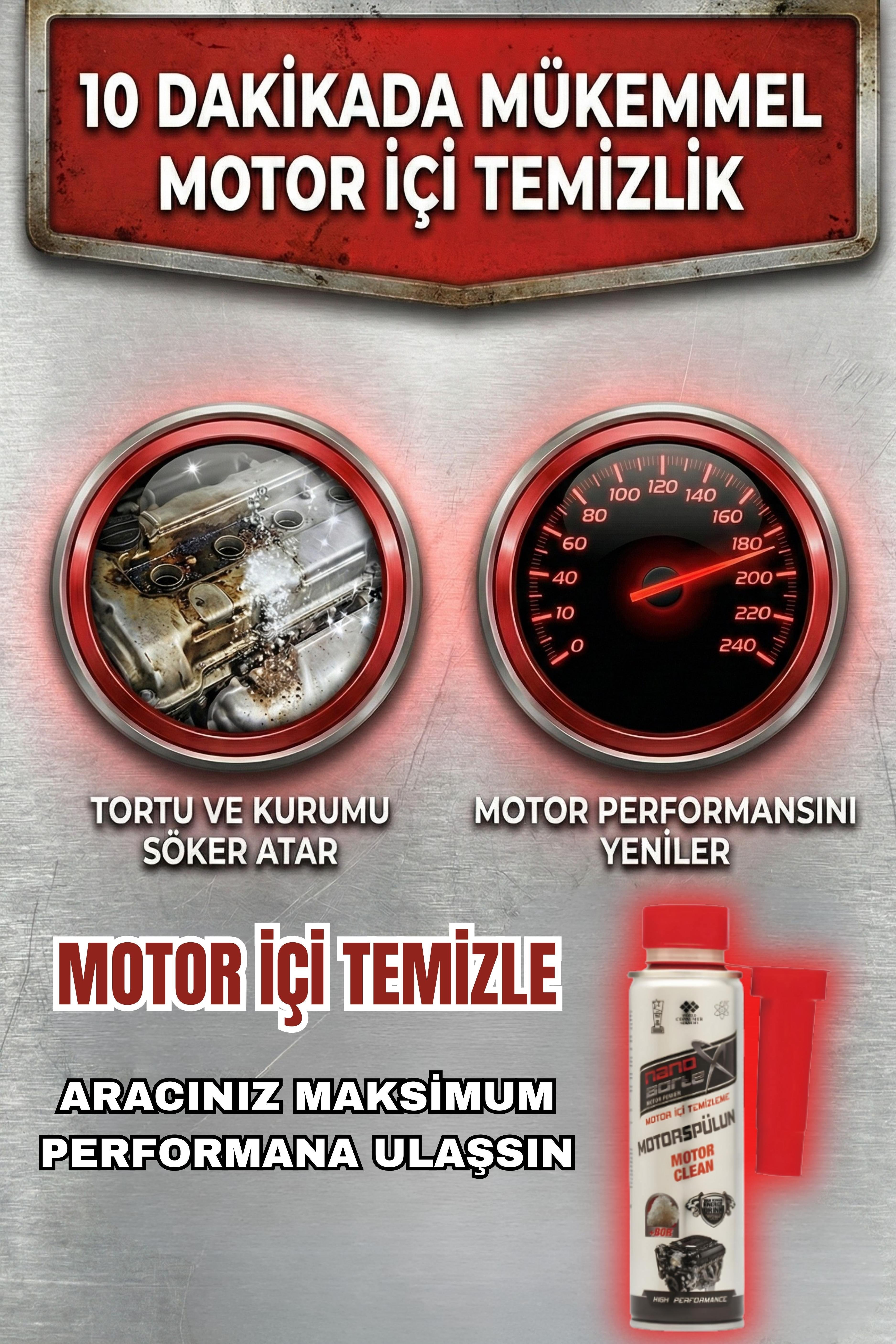 NanoBorTeX Profesyonel Motor İçi Temizleyici - Engine Flush & Yağ Sistemi Temizleme 600 ML 