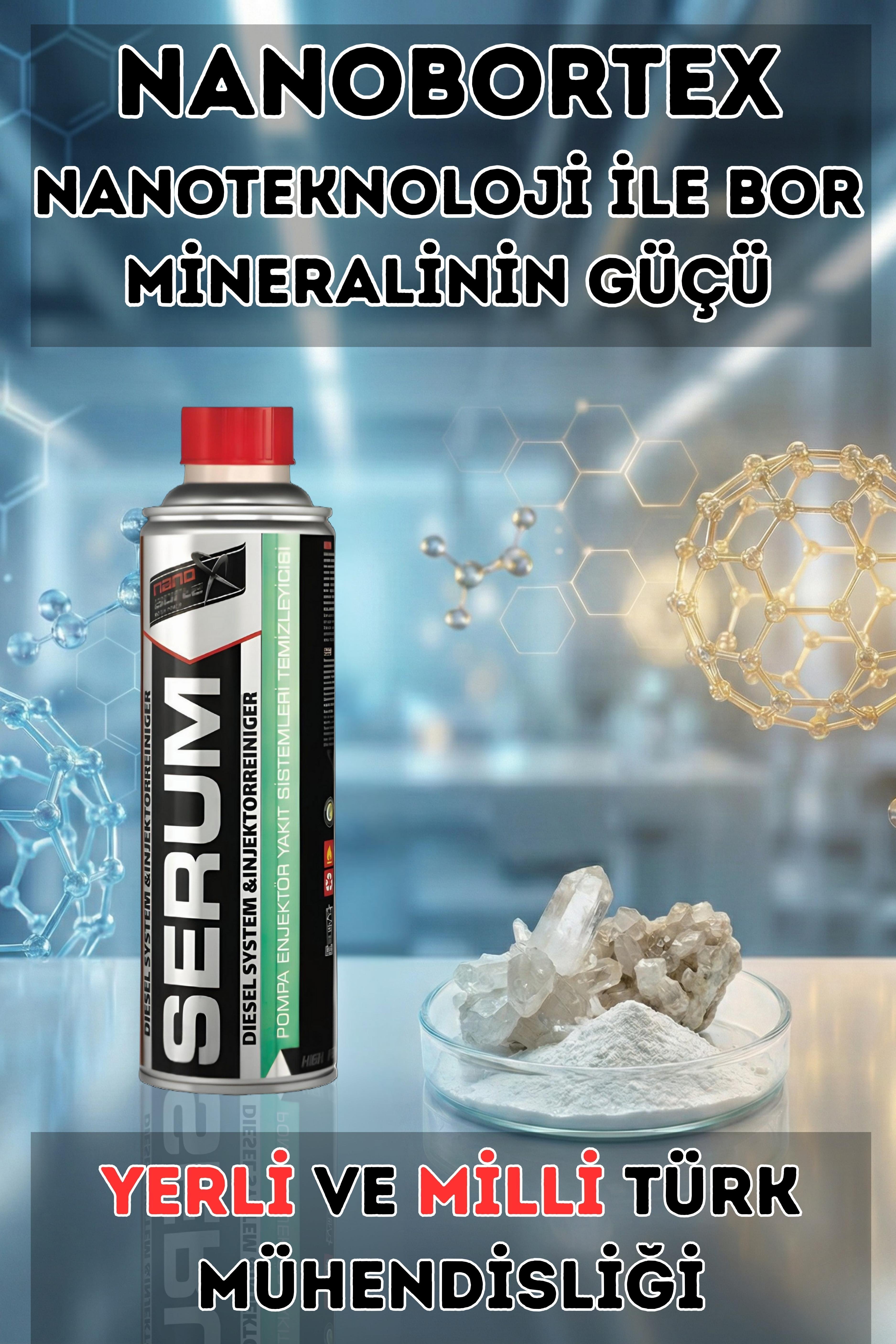 NanoBorTeX SERUM Dizel Yakıt Sistemi Temizleyici & Setan Artırıcı - Enjektör, EGR ve  DPF Koruyucu 300 ML 