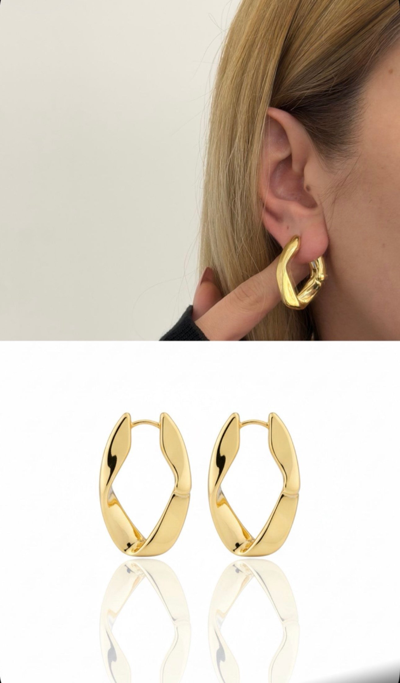 gold  asimetrik küpe