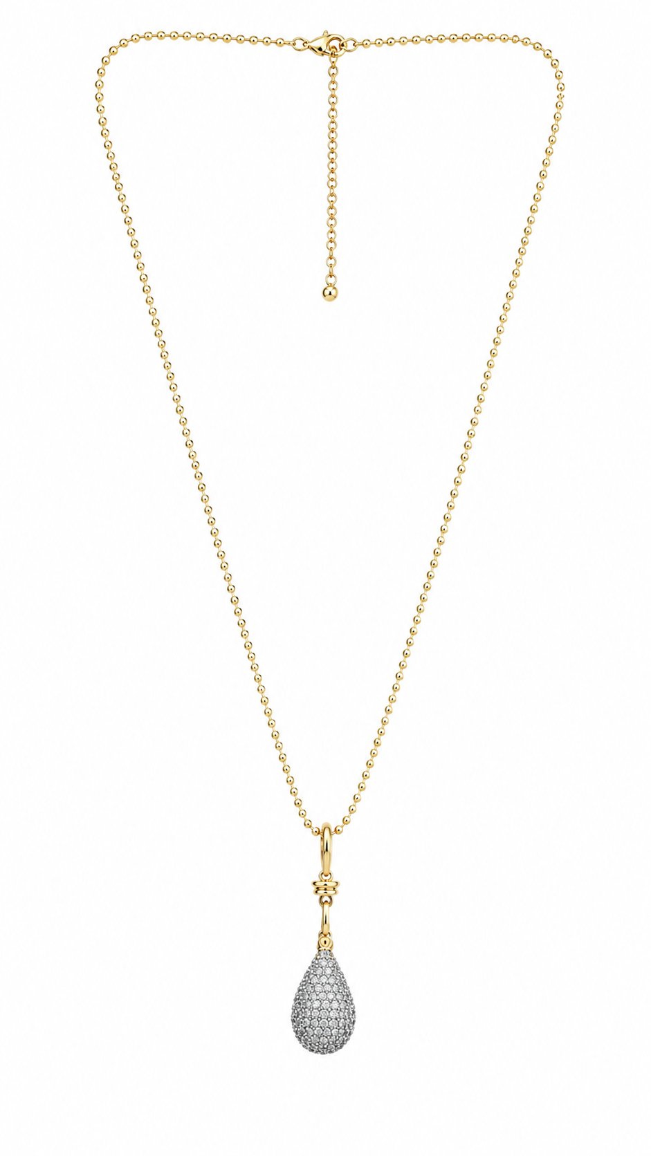 Gold Ortası Zirkon Taşlı Kolye