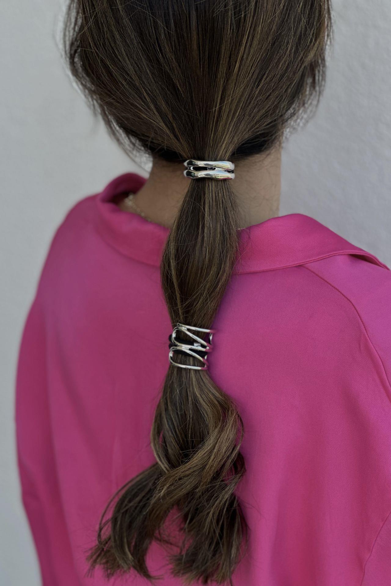 Silver Metal Lastik Toka