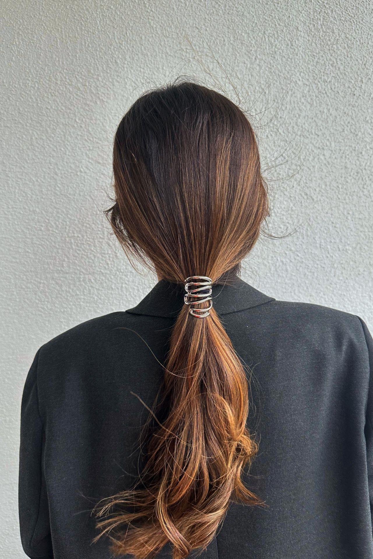 Silver Zigzag Lastik Toka