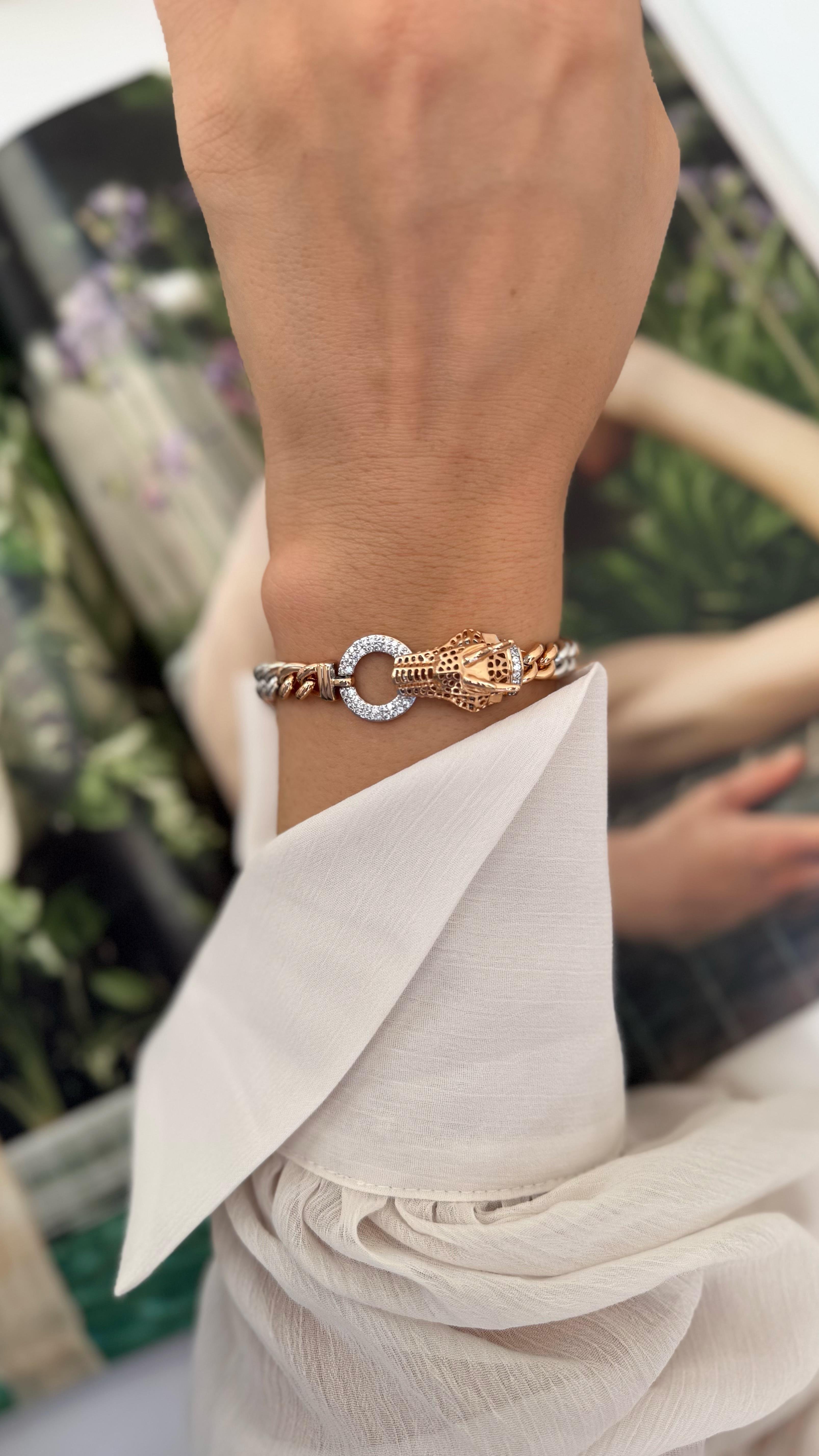 Xuping Rose Zirkon Taşlı Kaplan Figürlü Bileklik