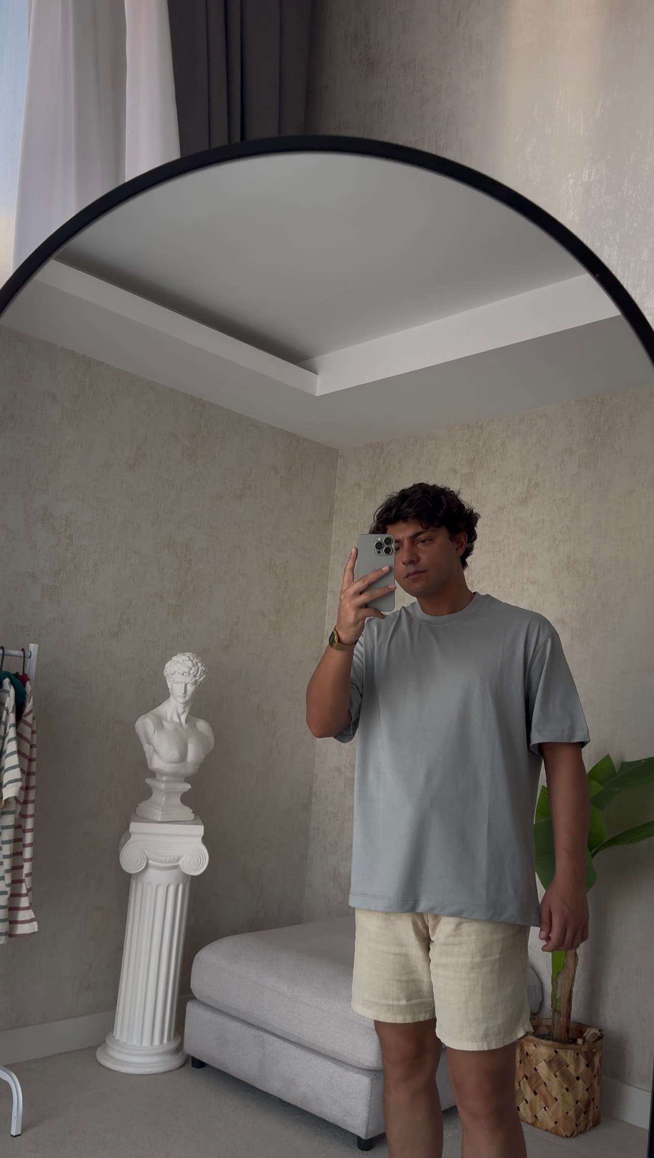 BASIC OVERSIZE GRAY TSHİRT
