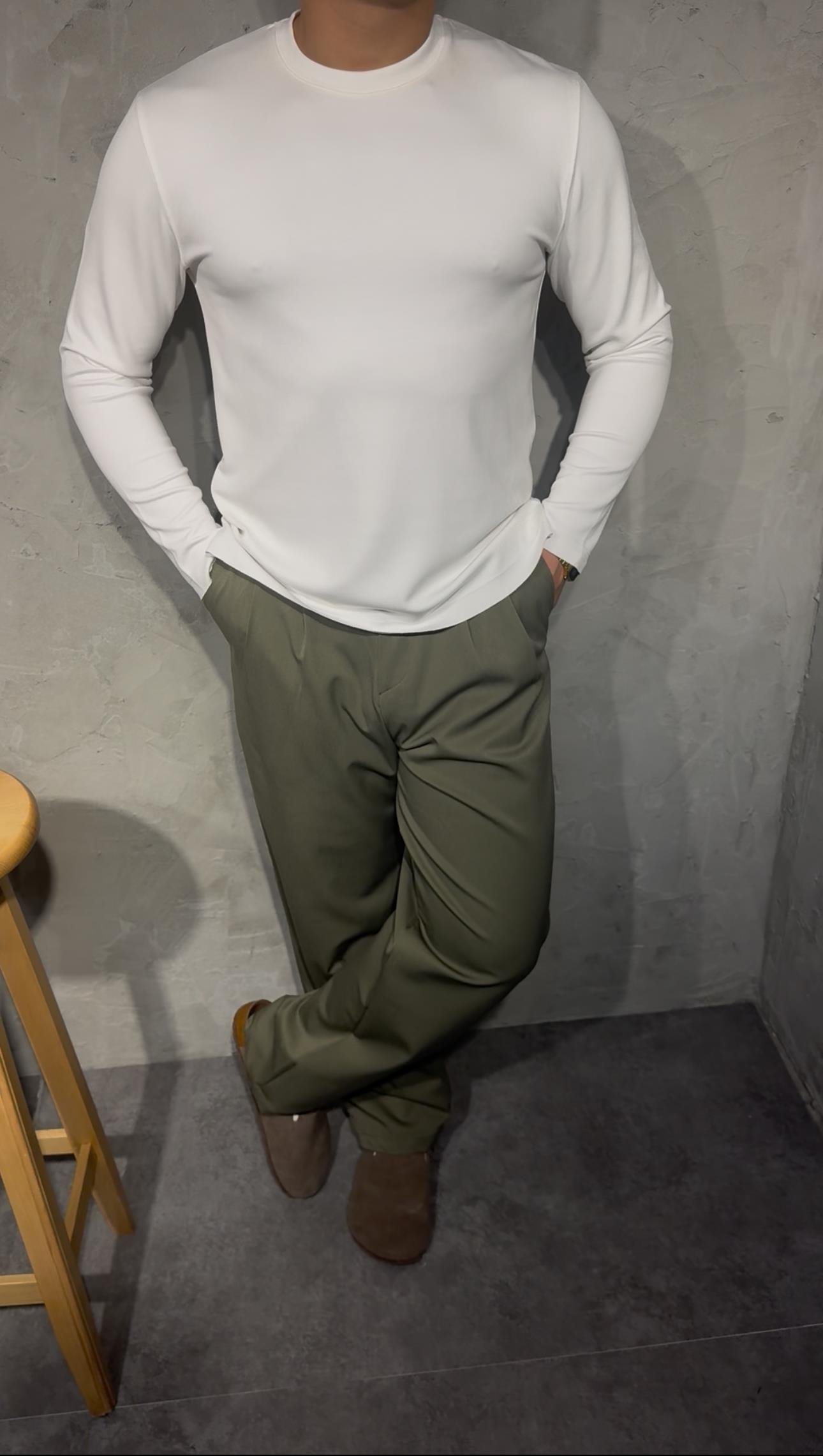 MOCHA BASIC UZUN KOLLU TİŞÖRT ( WHİTE ) BEYAZ