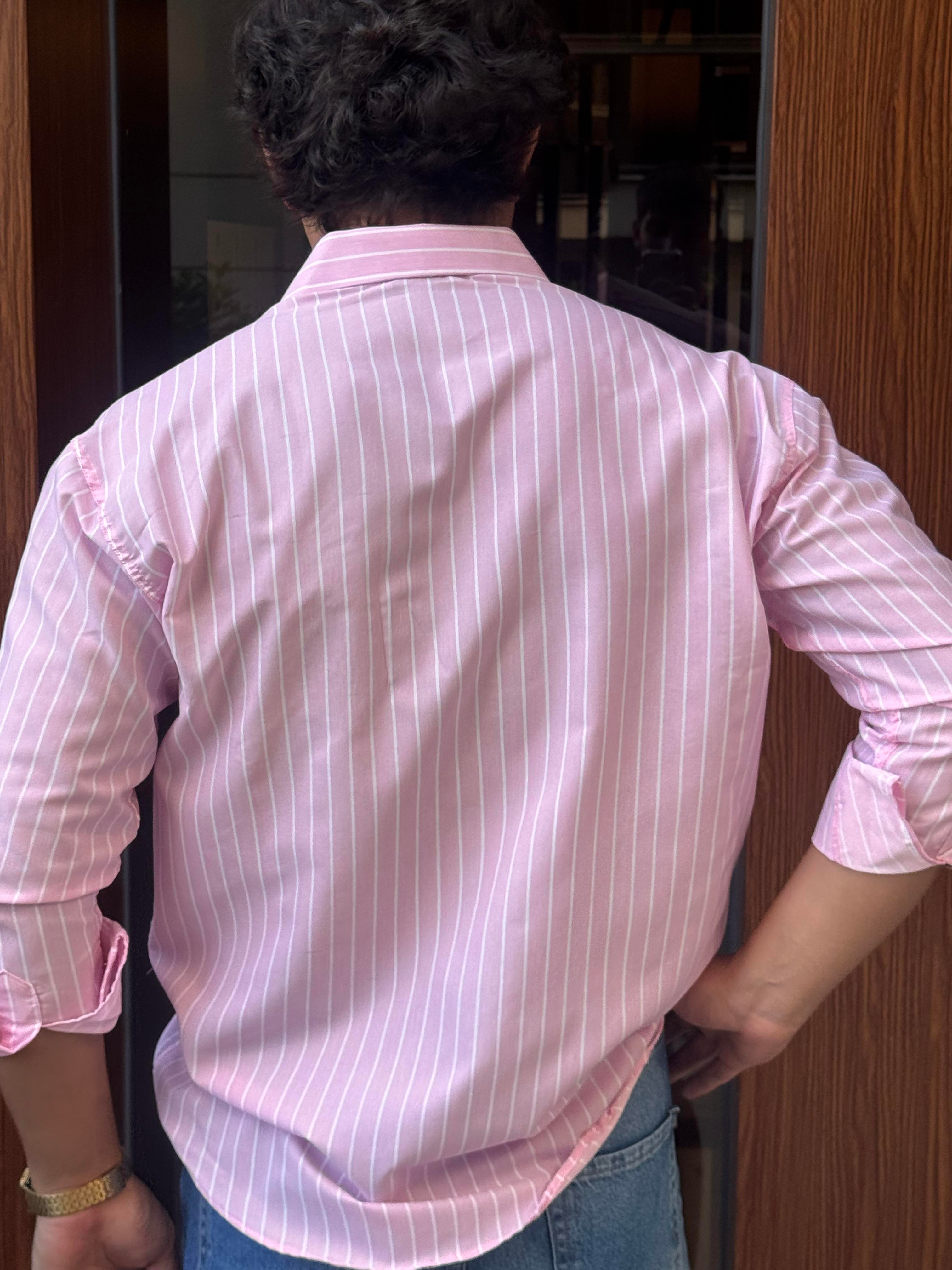 PEMBE ÇİZGİLİ GÖMLEK